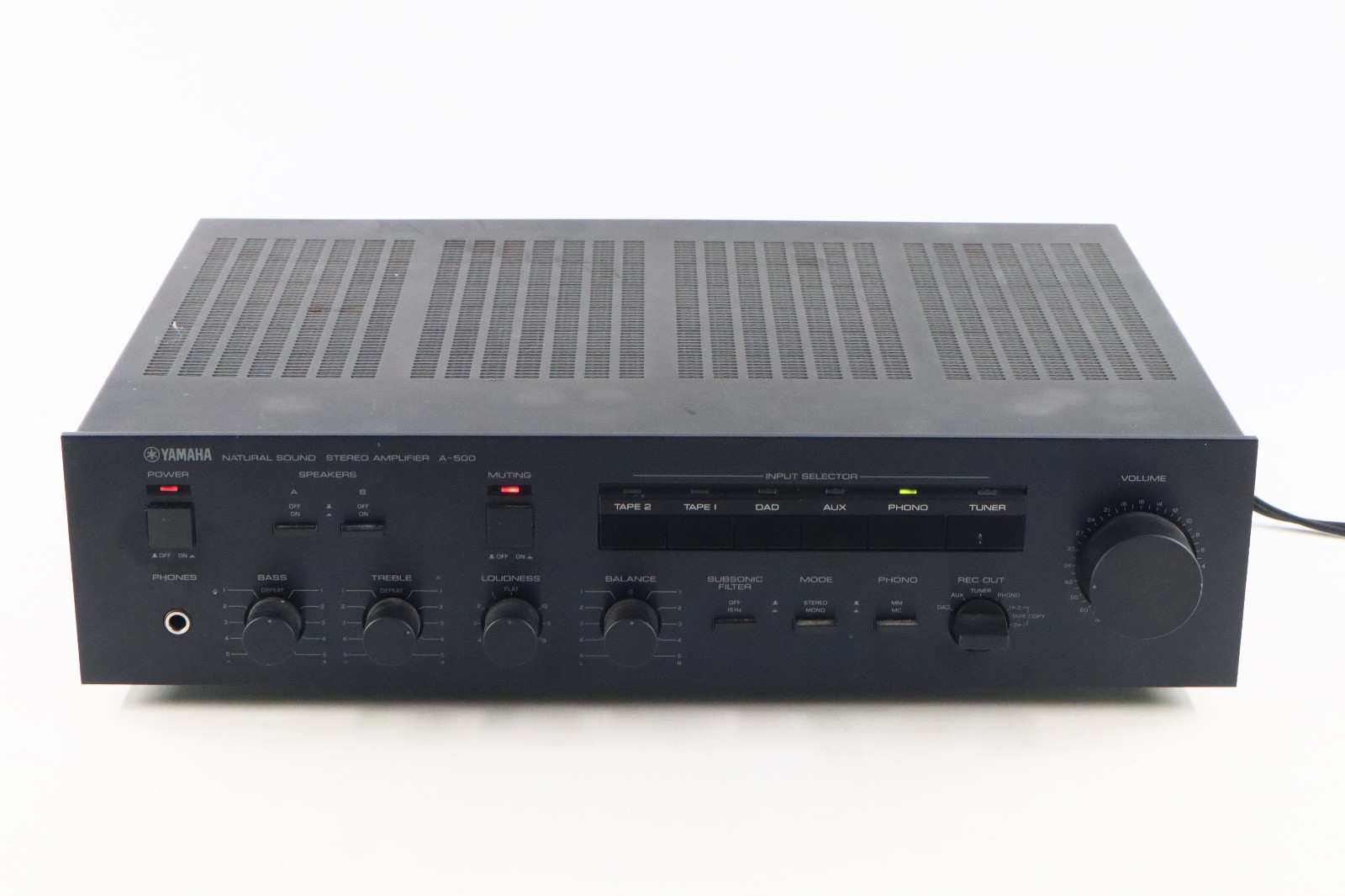 Yamaha A-500 Natural Sound Stereo Amplifier Japan w PHONO Vintage 1980s Working