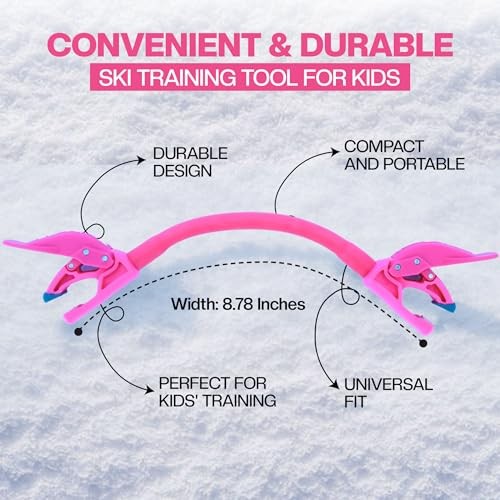 Wedgease Ski Tip Connector - Learn to Ski - Teaches Speed Control, Making PINK