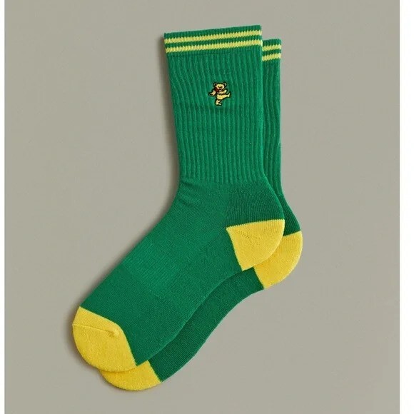 Ripple Junction Grateful Dead Adult Crew Socks Embroidered Bear Logo