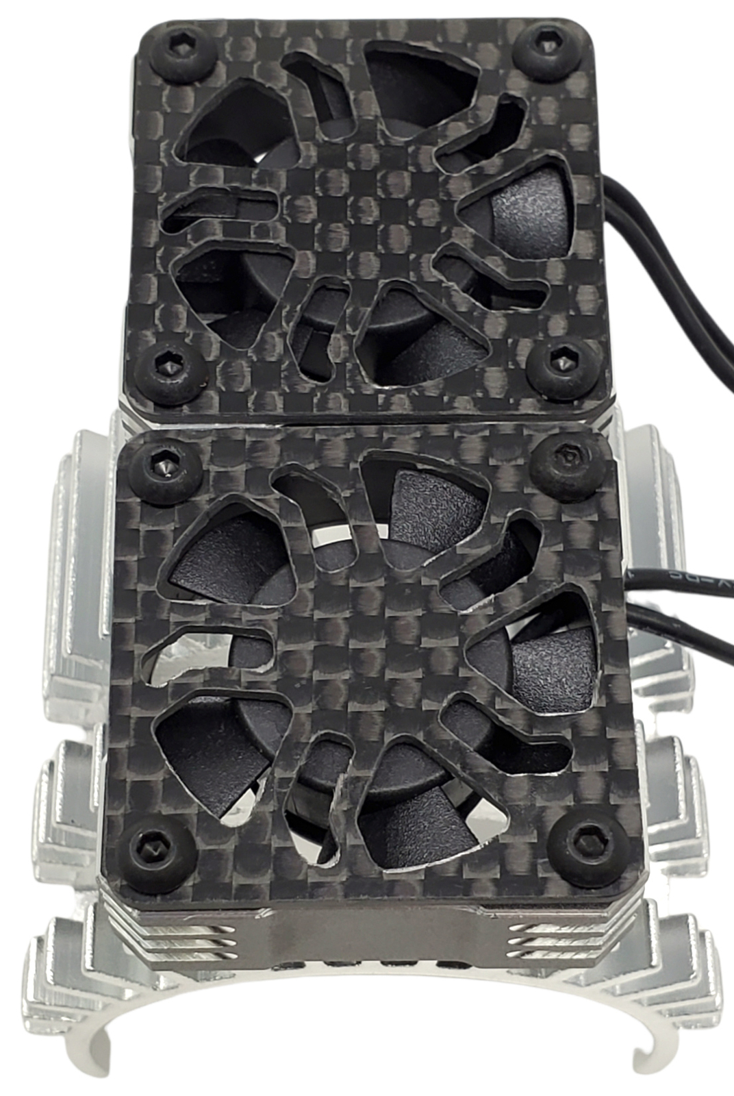 NEW NHX 1/8 Dual Alum HV Cooling Fan w/Cover and Heatsink Silver FREE US SHIP