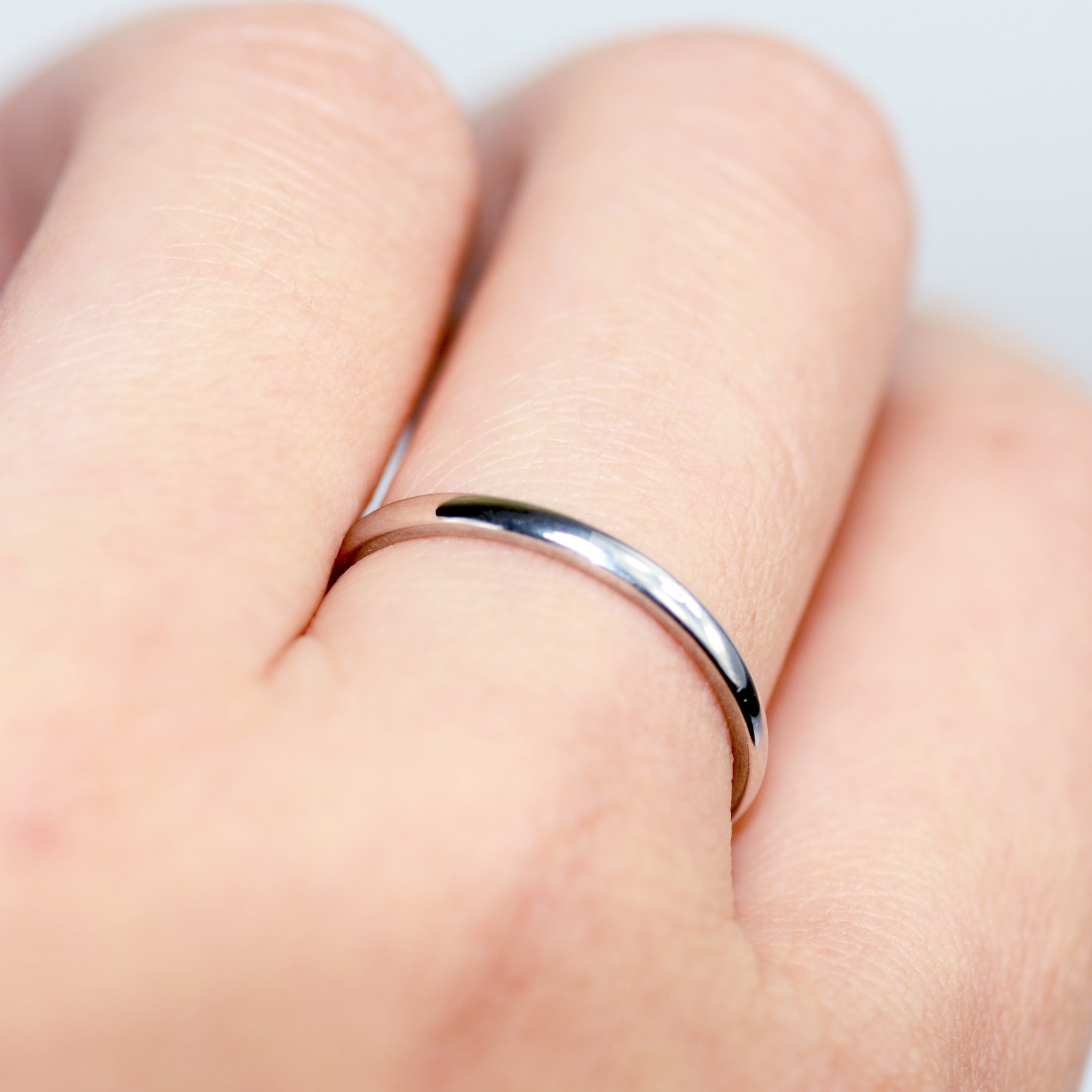 Sterling Silver 2MM Band Plain Silver Ring Comfort Women Wedding Bands Laszlo V