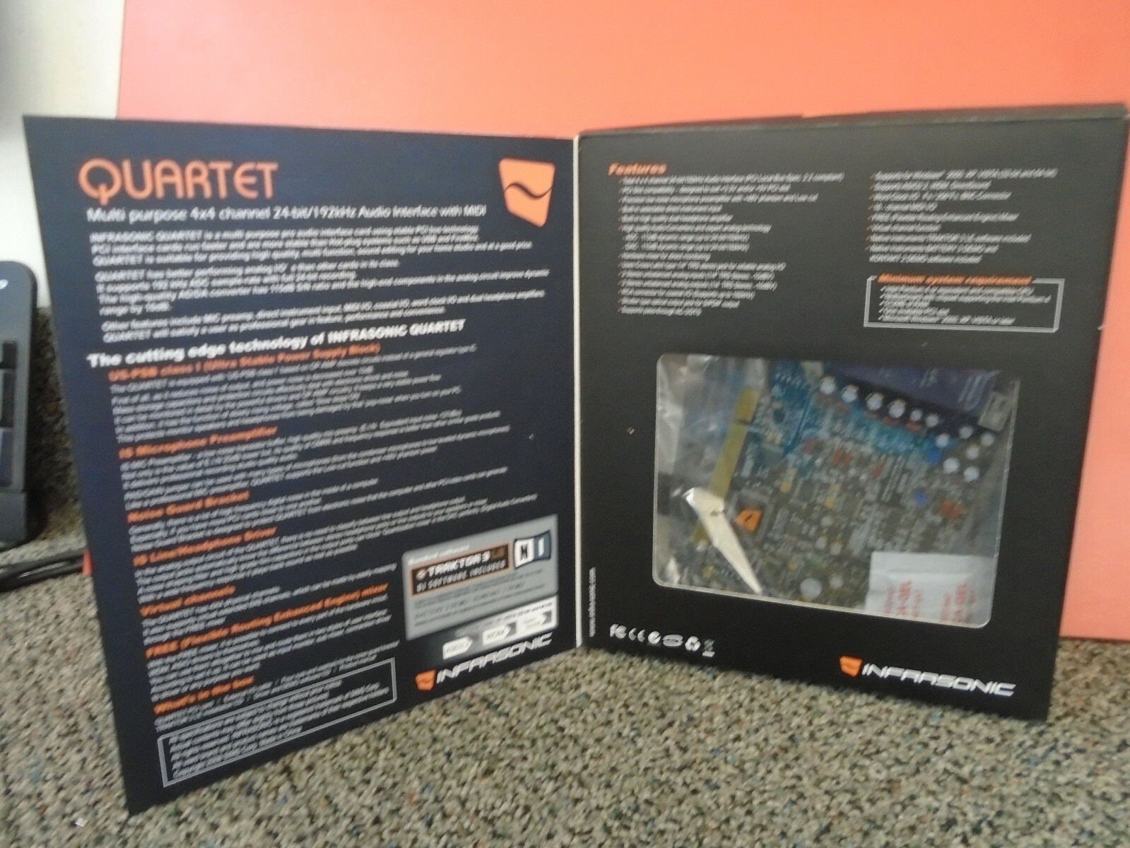 QUARTET INFRRSONIC 24-BIT/192KHZ 4*4 PCI AUDIO INTERFACE HDMI