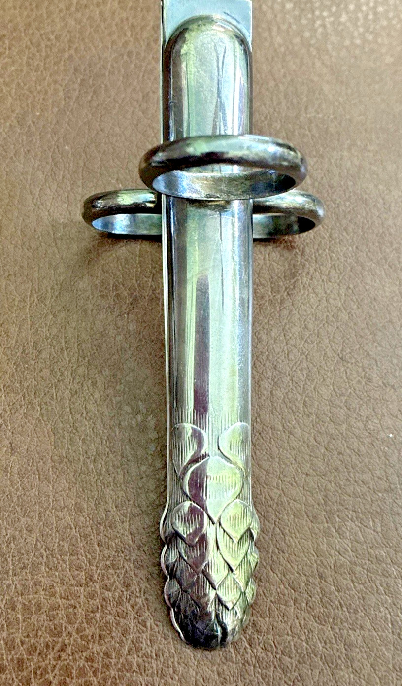 Vintage Silver Plated Unique Asparagus or Vegetable Hinged Tong Server - EX Cond