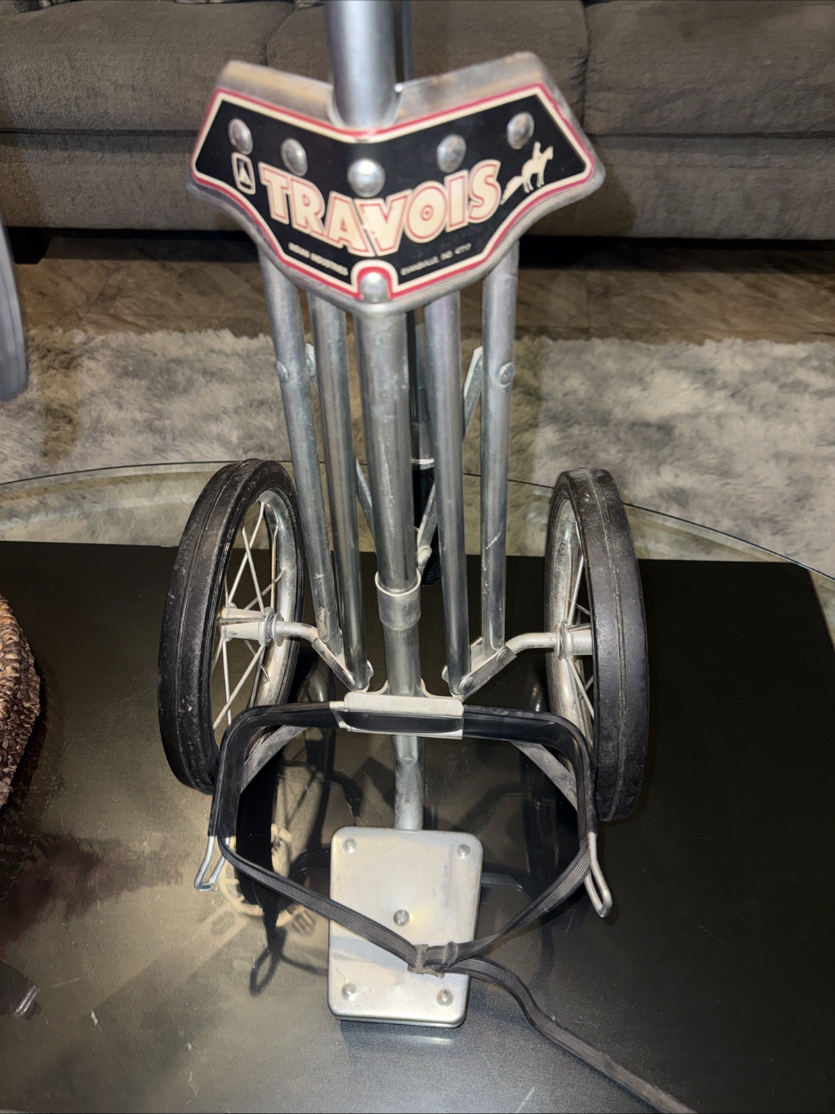 Vintage Travois 600 Golf Push Pull Cart Folding Lightweight Caddy 2 Wheel
