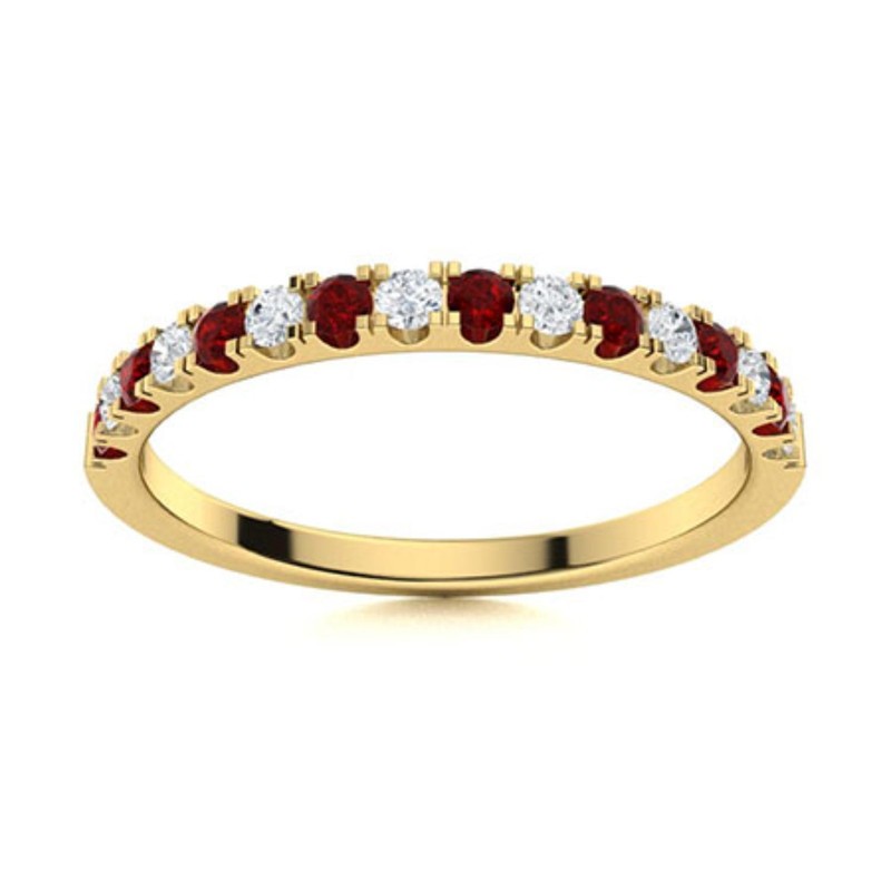 925 Silver Round Natural Garnet Elegant Handcrafted Eternity New Ring