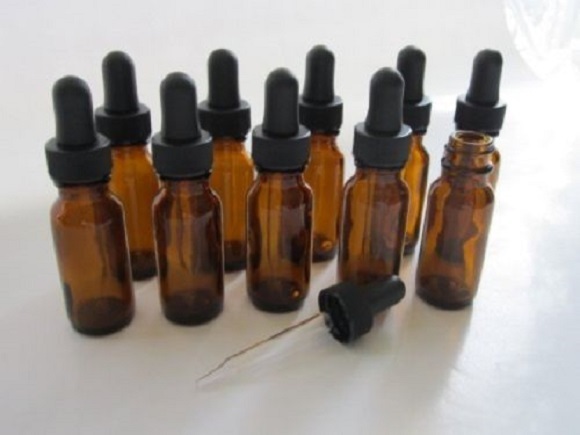 1/2 Oz Amber Glass Bottle with Glass Eye Dropper (15ml) - Pack of 10, New