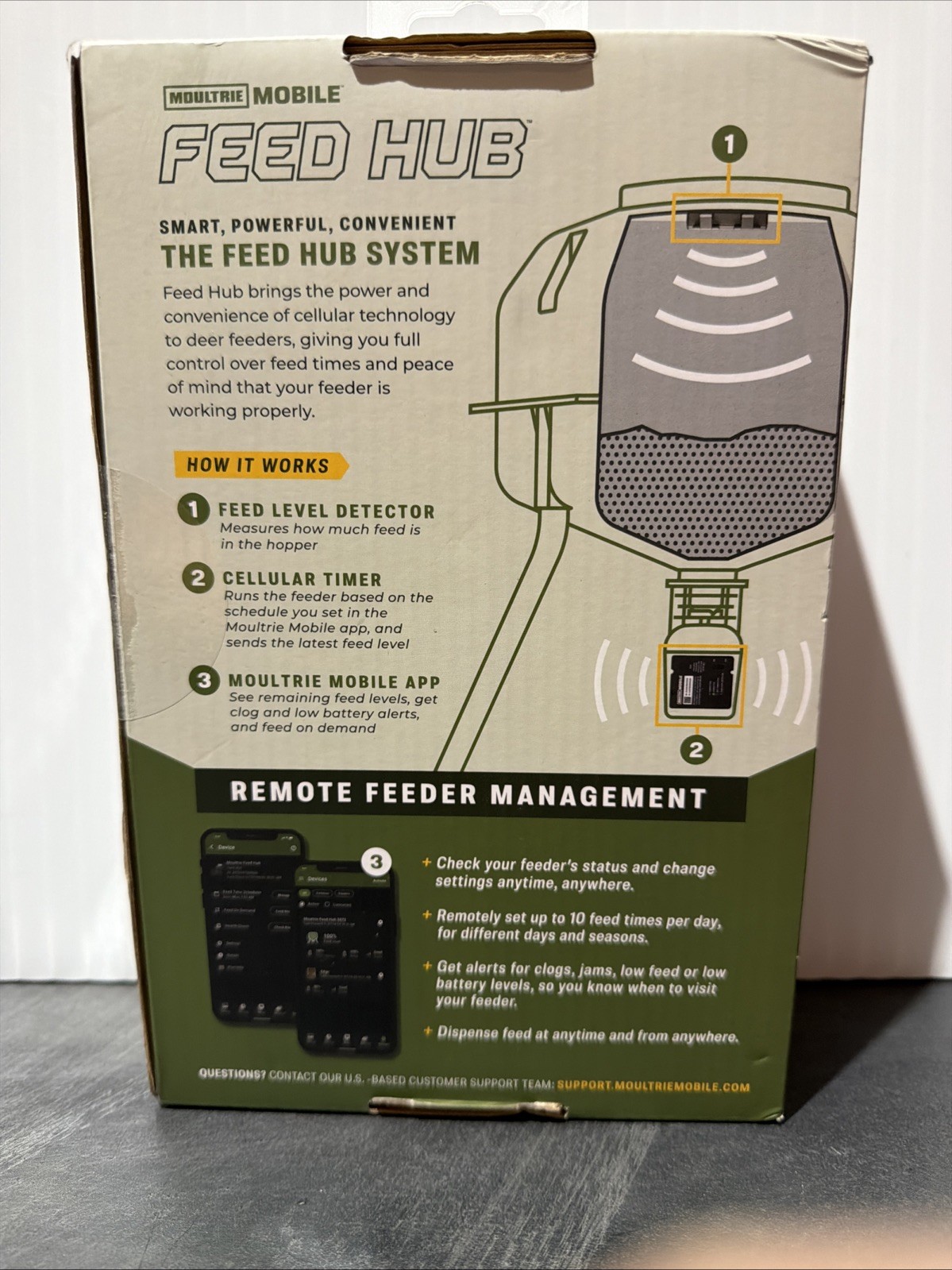 Moultrie Mobile Feed Hub Universal Cellular Timer Feed Level Detector New