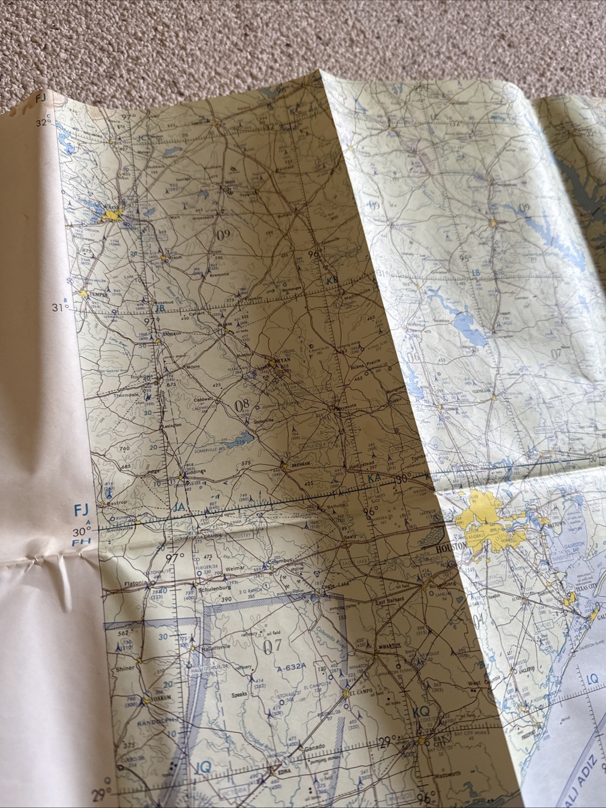 Vintage ONC H-24 Operational Navigation Chart – Military Aviation Map – Cold War