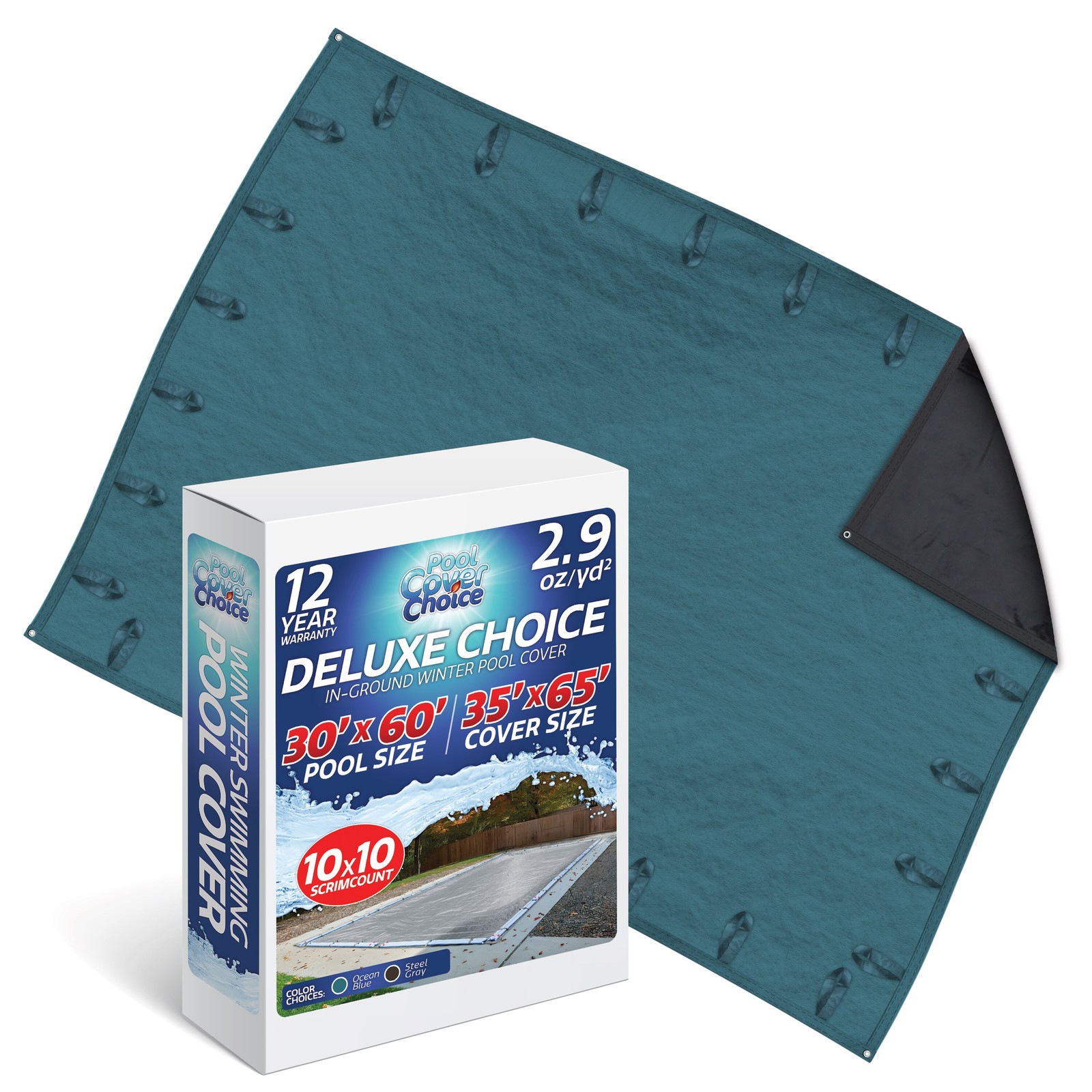 PoolCoverChoice Winter Swimming Pool Cover for 30 ft x 60 ft Rectangular Pool