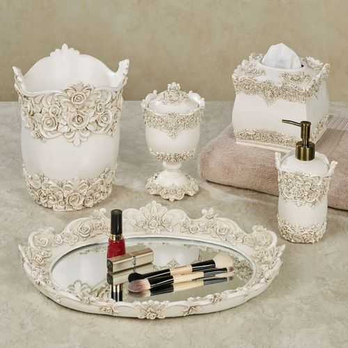 Victoria Rose Handpainted Flowers Floral Bath Accessories