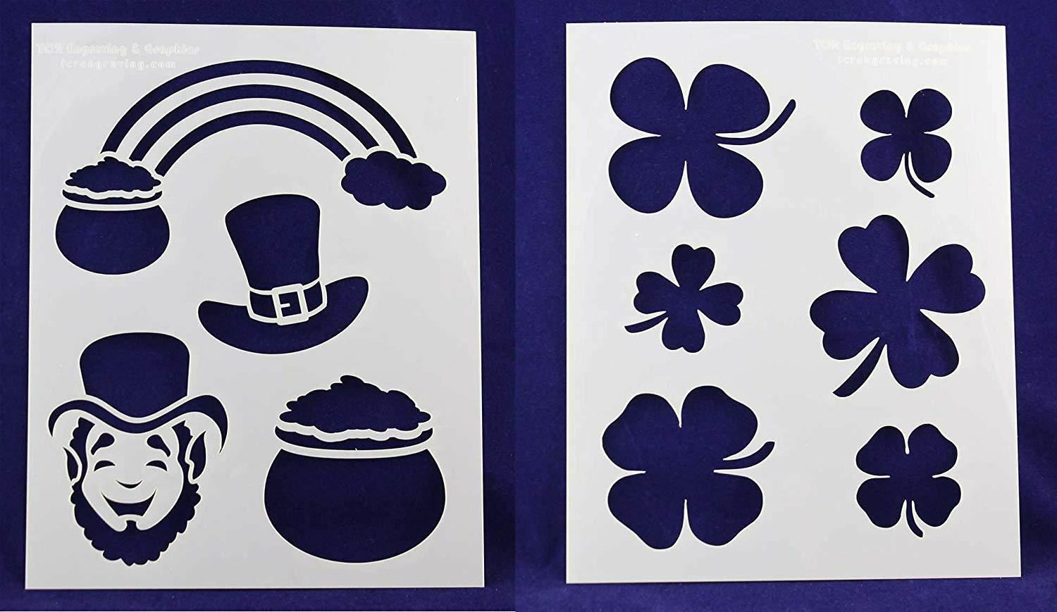 St. Patrick's Day -2 Piece Stencil Set 14 Mil 8" X 10" Painting /Crafts/ Templat
