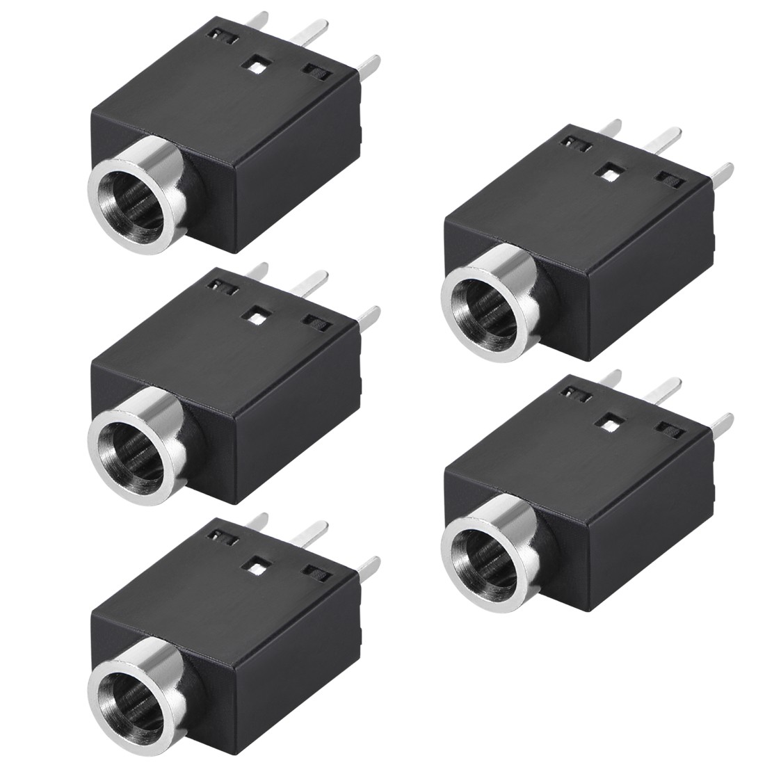 5pcs PCB Mount 3.5mm 5 Pin Socket Headphone Stereo Video Connector PJ358 Black