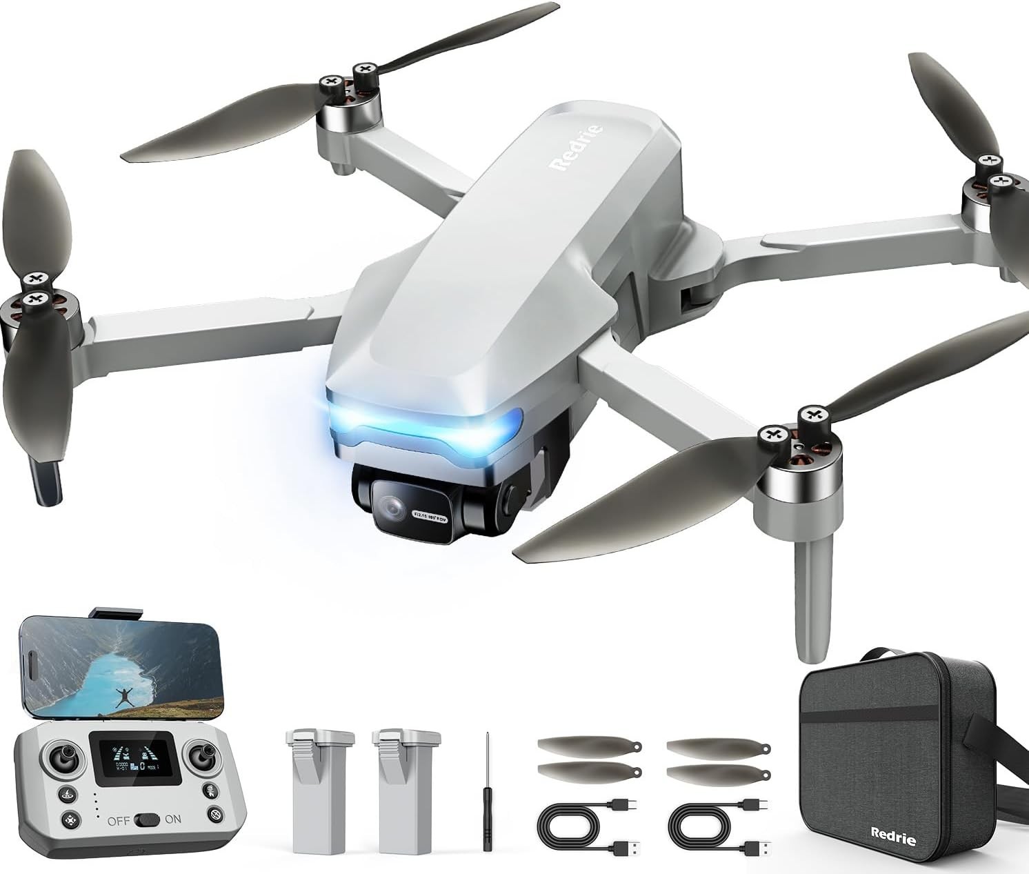 Foldable 4K Camera Drone for Adults with App Control, GPS, 40-45 Min Flight