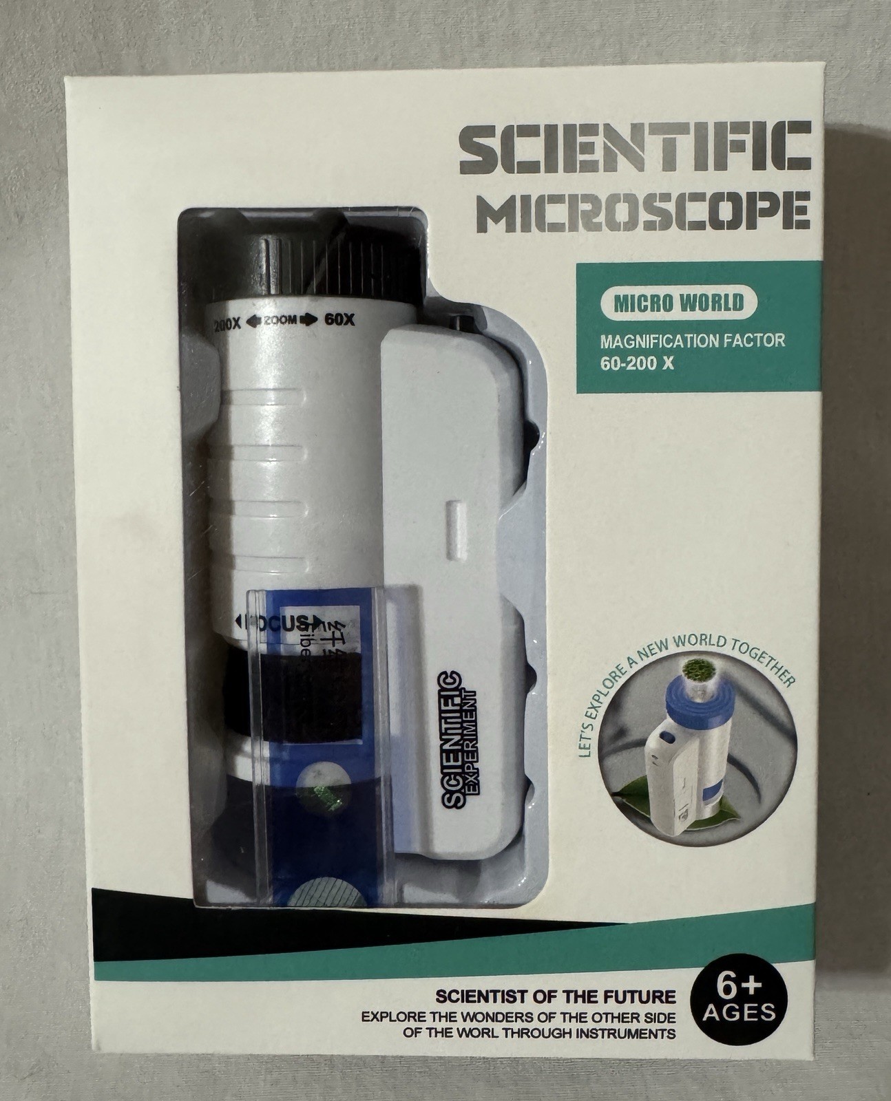 Micro World Scientific Microscope 60-200 X, Ages 6+