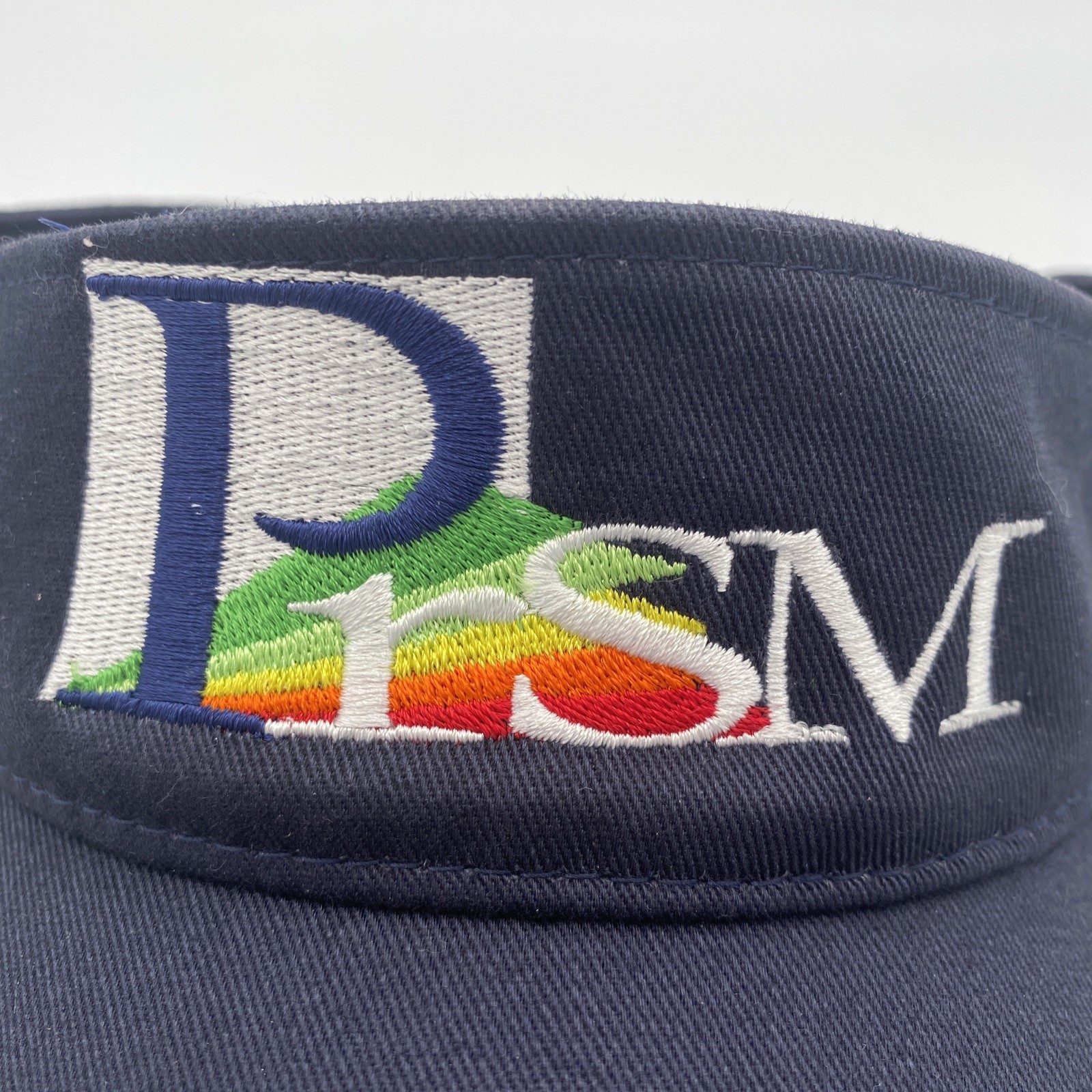 Prsm Visor - Navy Blue - White-rainbow Embroidered Logo - Adjustable Size