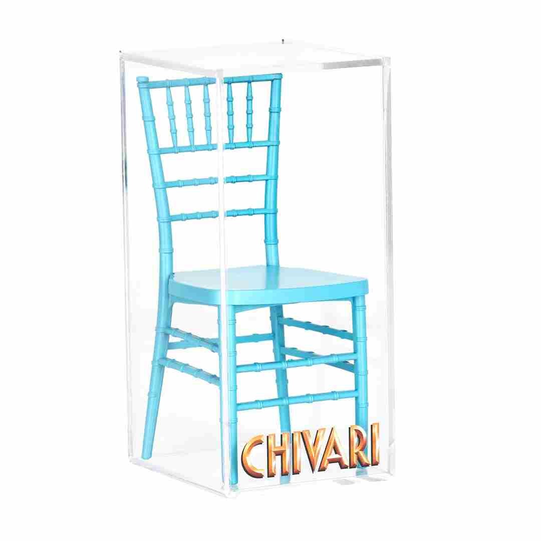 Turquoise Blue Mini Chiavari Chair 1:6 Scale Model by Chivari