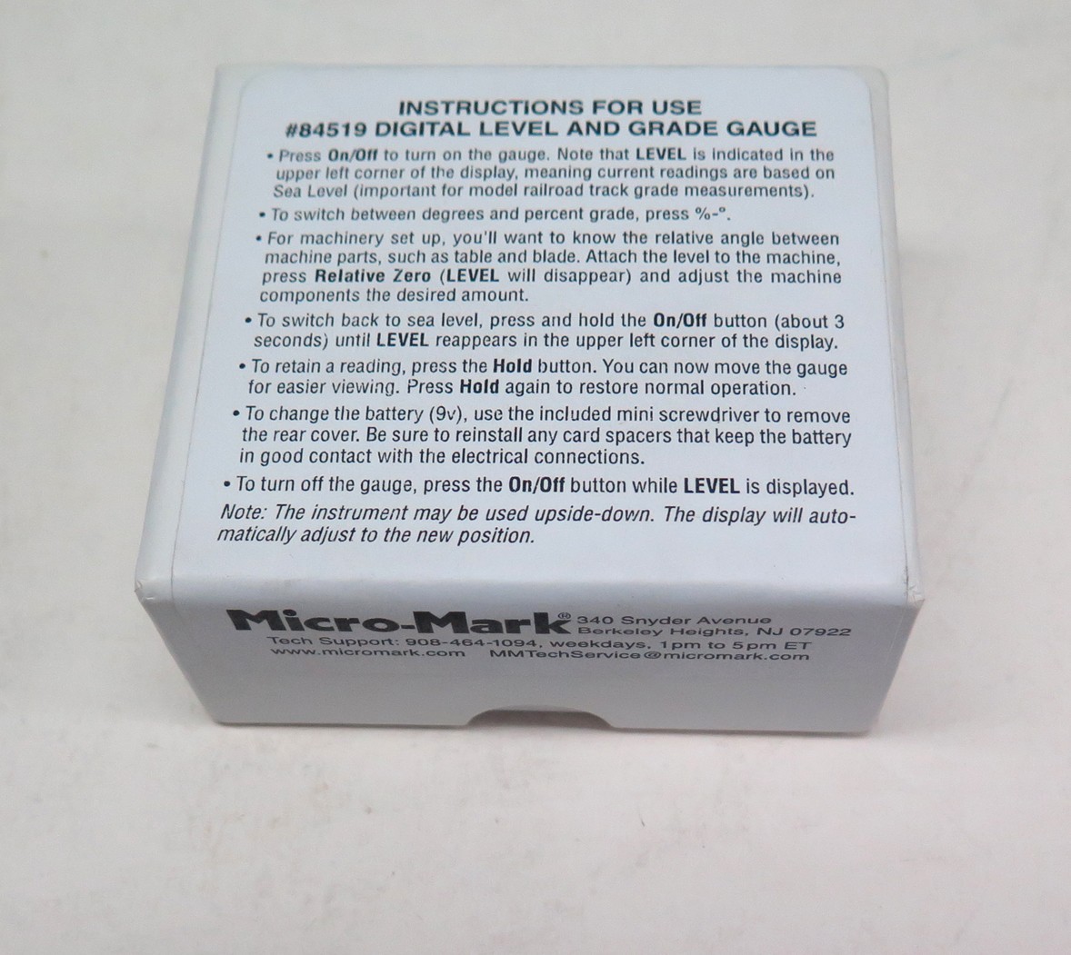 Digital Level and Grade Gauge (Micro-Mark #84519)