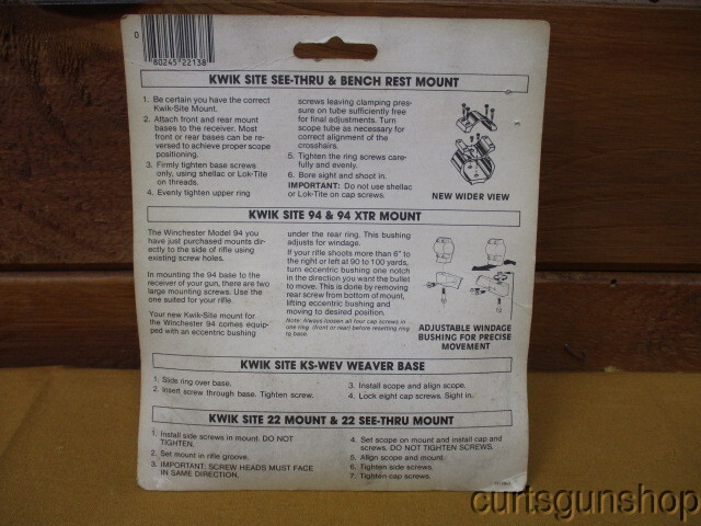 Kwik Site See Thru Mounts Model KS-110 for Savage 110