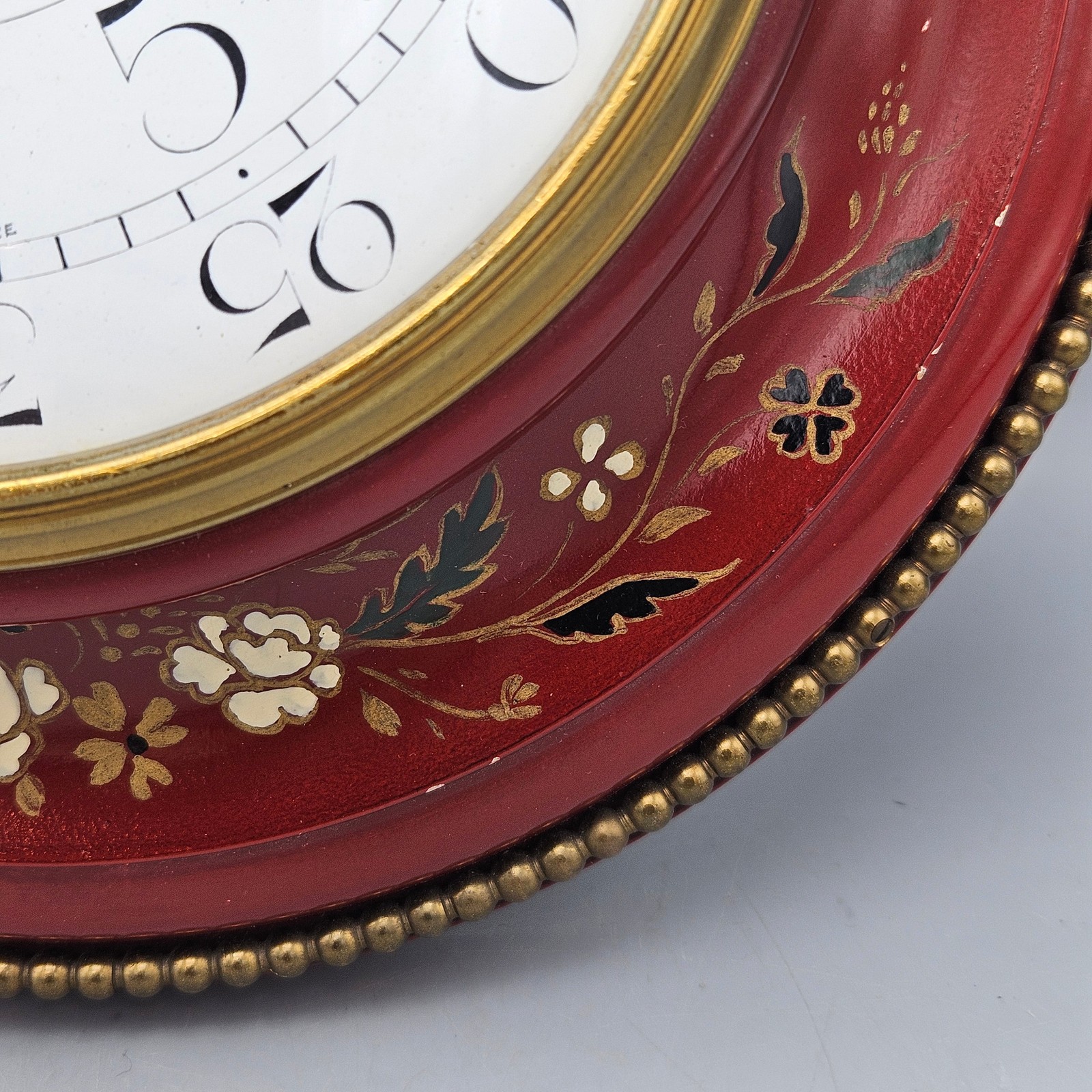 John Wanamaker Red Tole Wall Clock