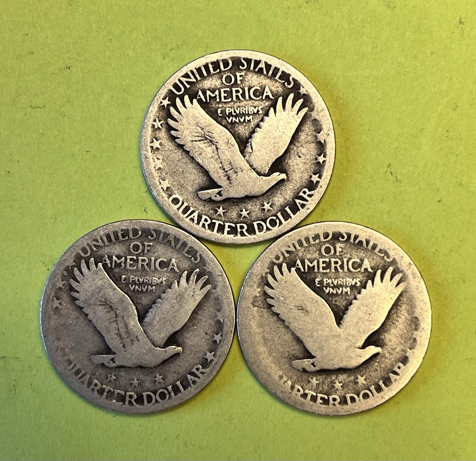 3 Standing Liberty Quarters PDS - One From Each Mint