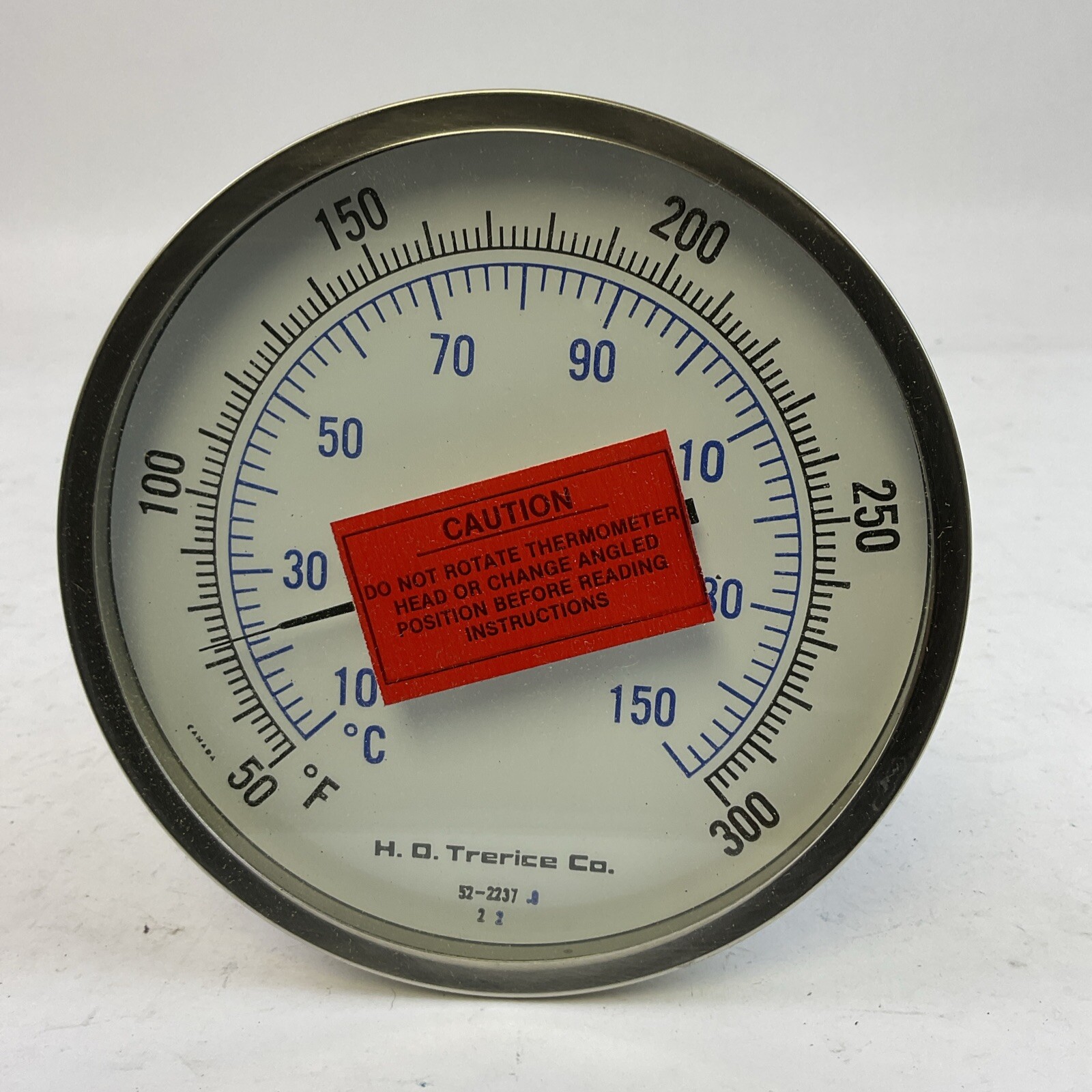 H.O. TRERICE CO 52-2237 THERMOMETER 50°-300°F 10°-150°C