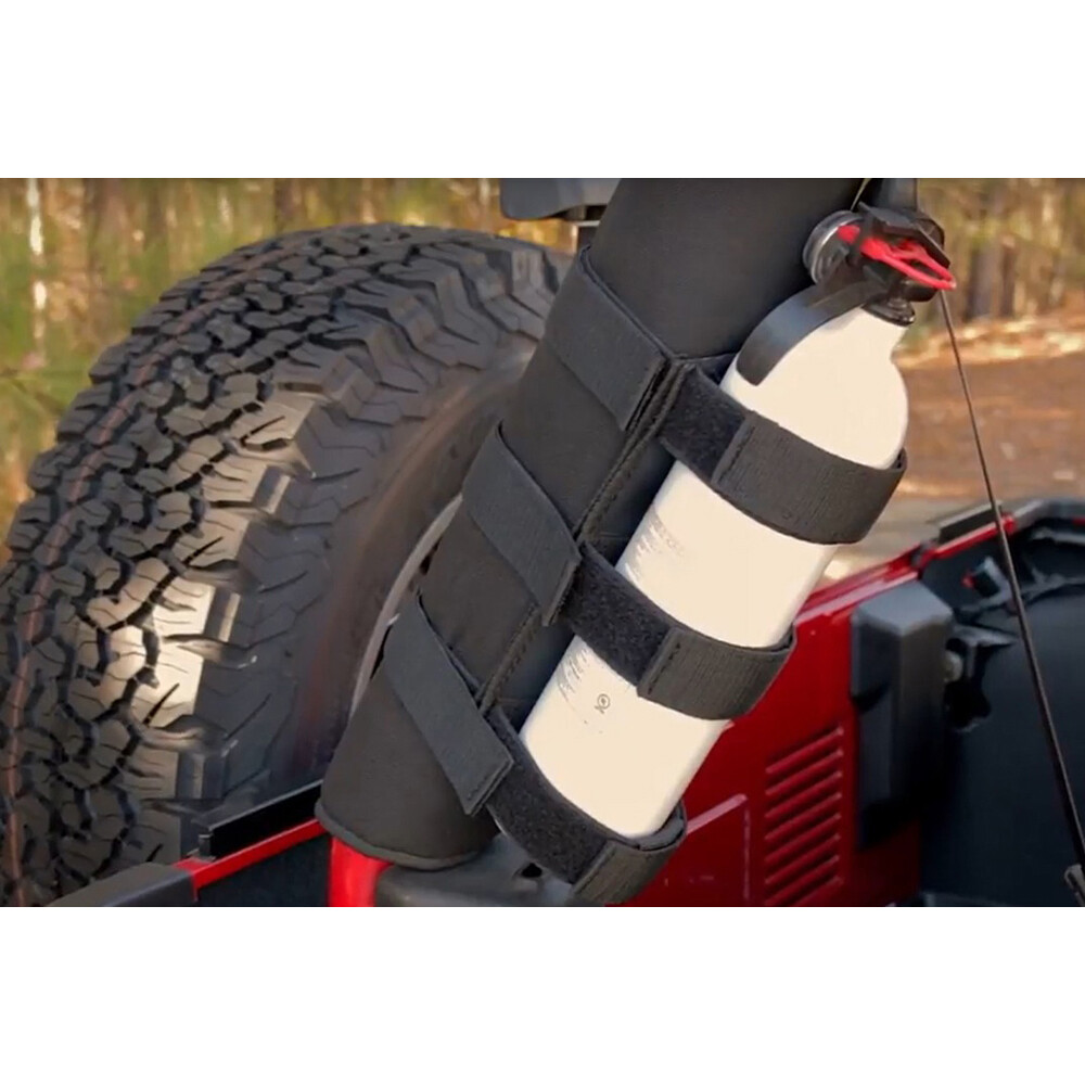 Rugged Ridge Roll Bar Fire Extinguisher Holder Black