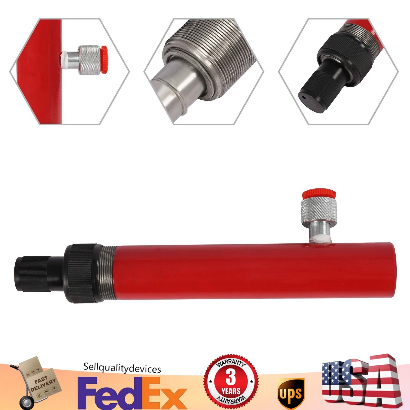 4Ton Hydraulic Porta Power Type Cylinder Replacement Pump Ram Lift Car Repair US