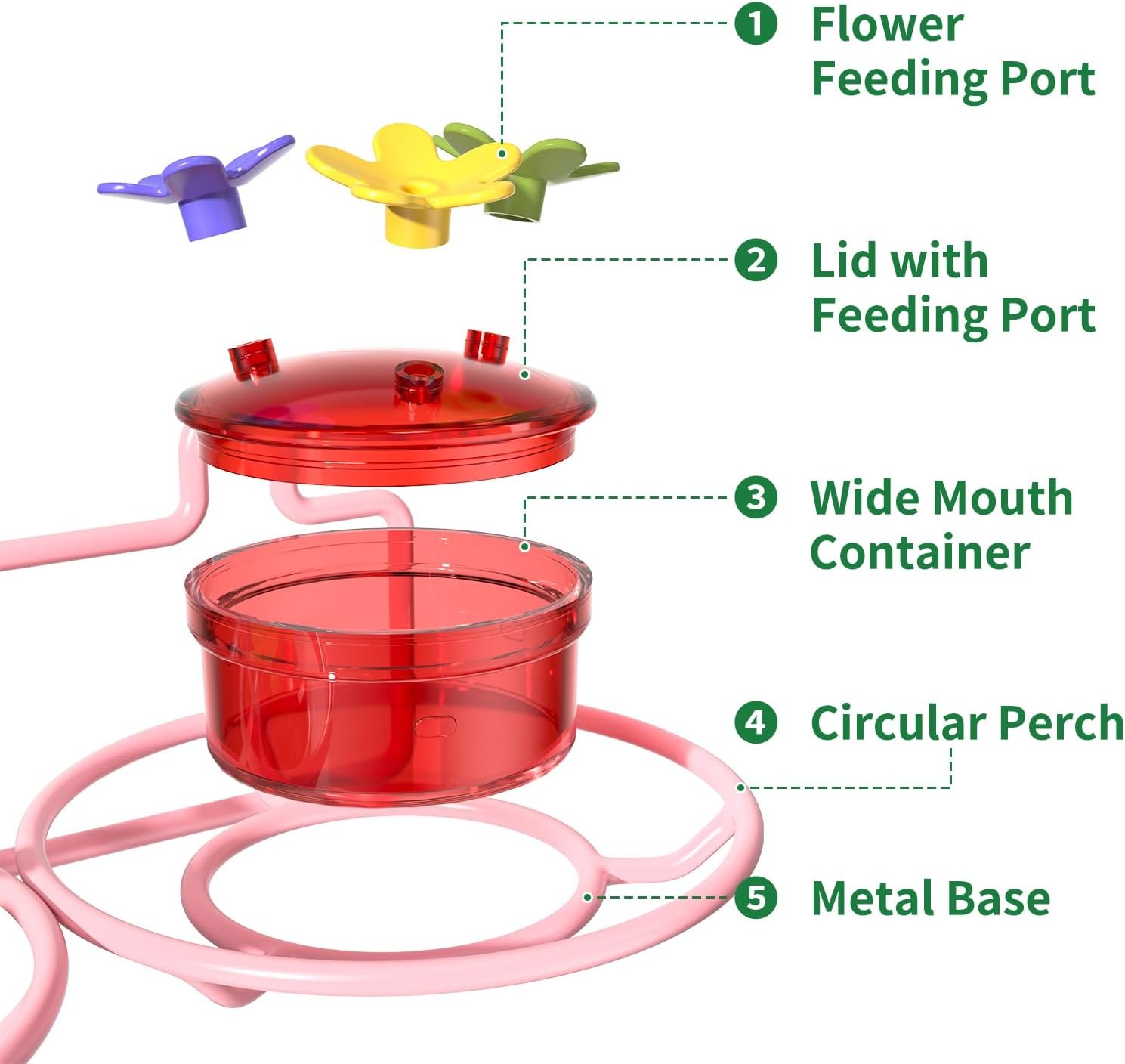2 Pack Window Hummingbird Feeder, Small Feeder for 2PC-Pink