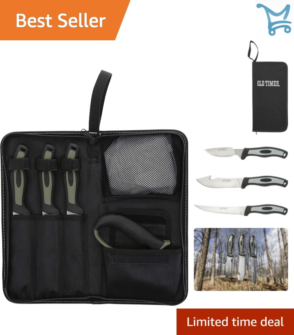 Outdoor Hunting Kit Alloy Steel 6-Piece Field Dressing Cooking Camping Gear