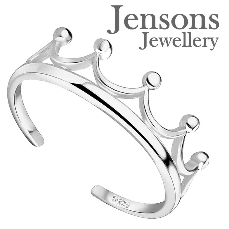 Crown Adjustable Toe Ring in 925 Sterling Silver Toe Ring for Women