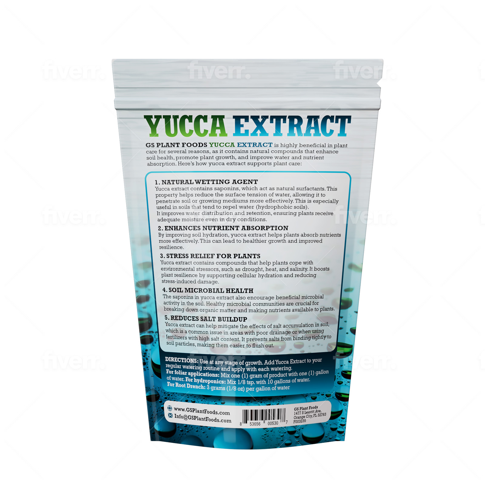 Yucca Extract- Organic wetting Agent and surfactant 8 oz