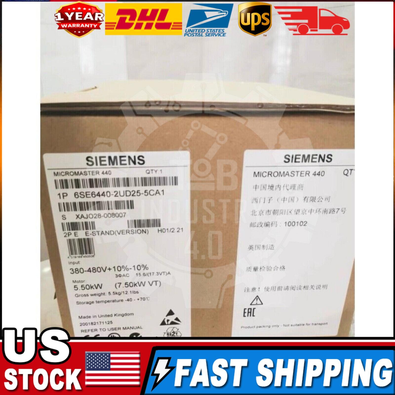 New Siemens 6SE6440-2UD25-5CA1 MICROMASTER440 without filter 6SE6 440-2UD25-5CA1