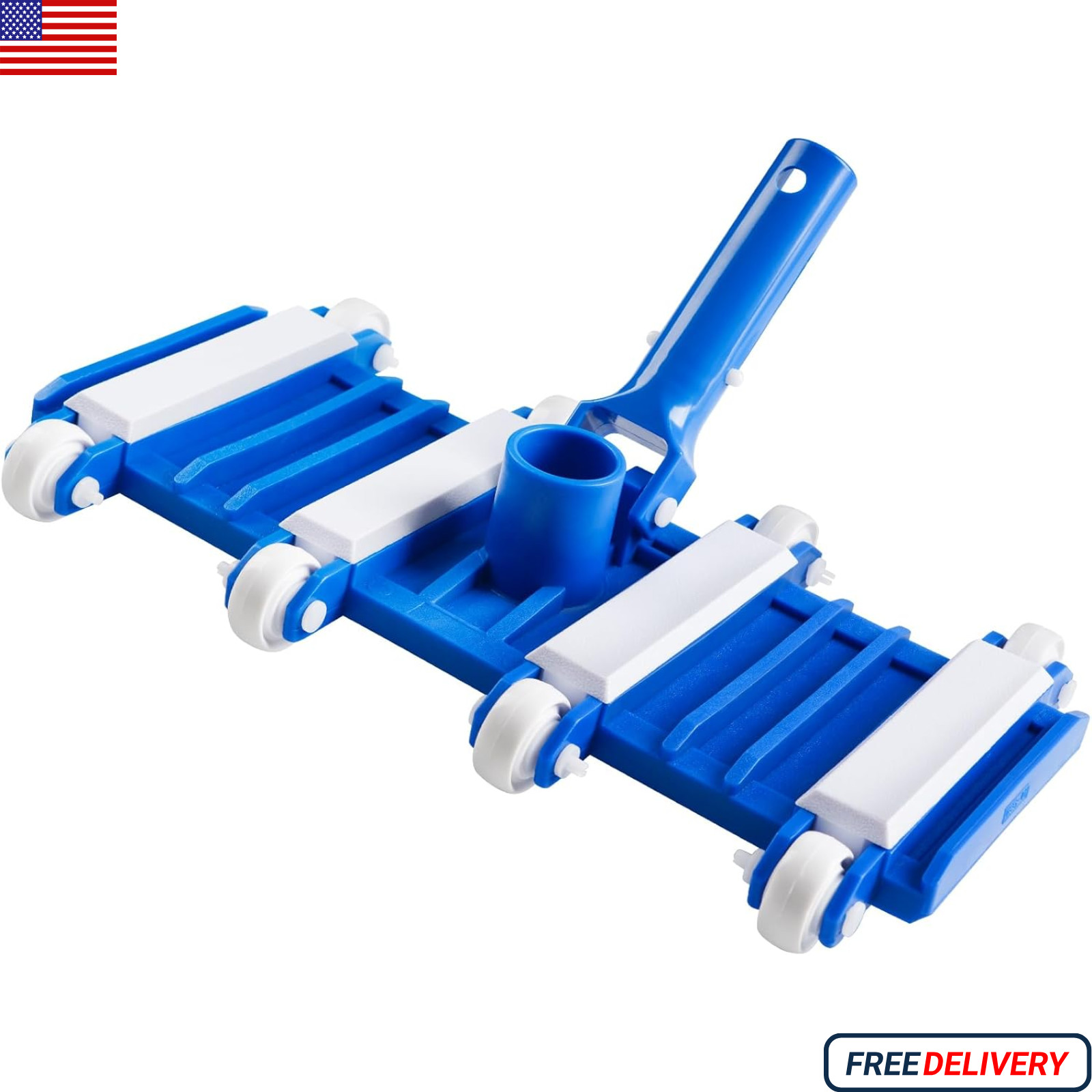 Pool Vacuum Head with Wheels 14" Heavy Duty Head Pool Cleaner Vac Head Flexible