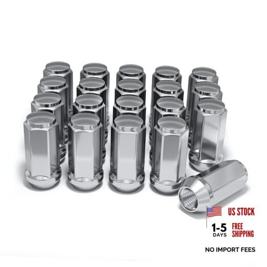 Wheel Accessories 1909XL-20AM Chrome M14x1.50 XL Bulge Acorn Lug Pack of 20