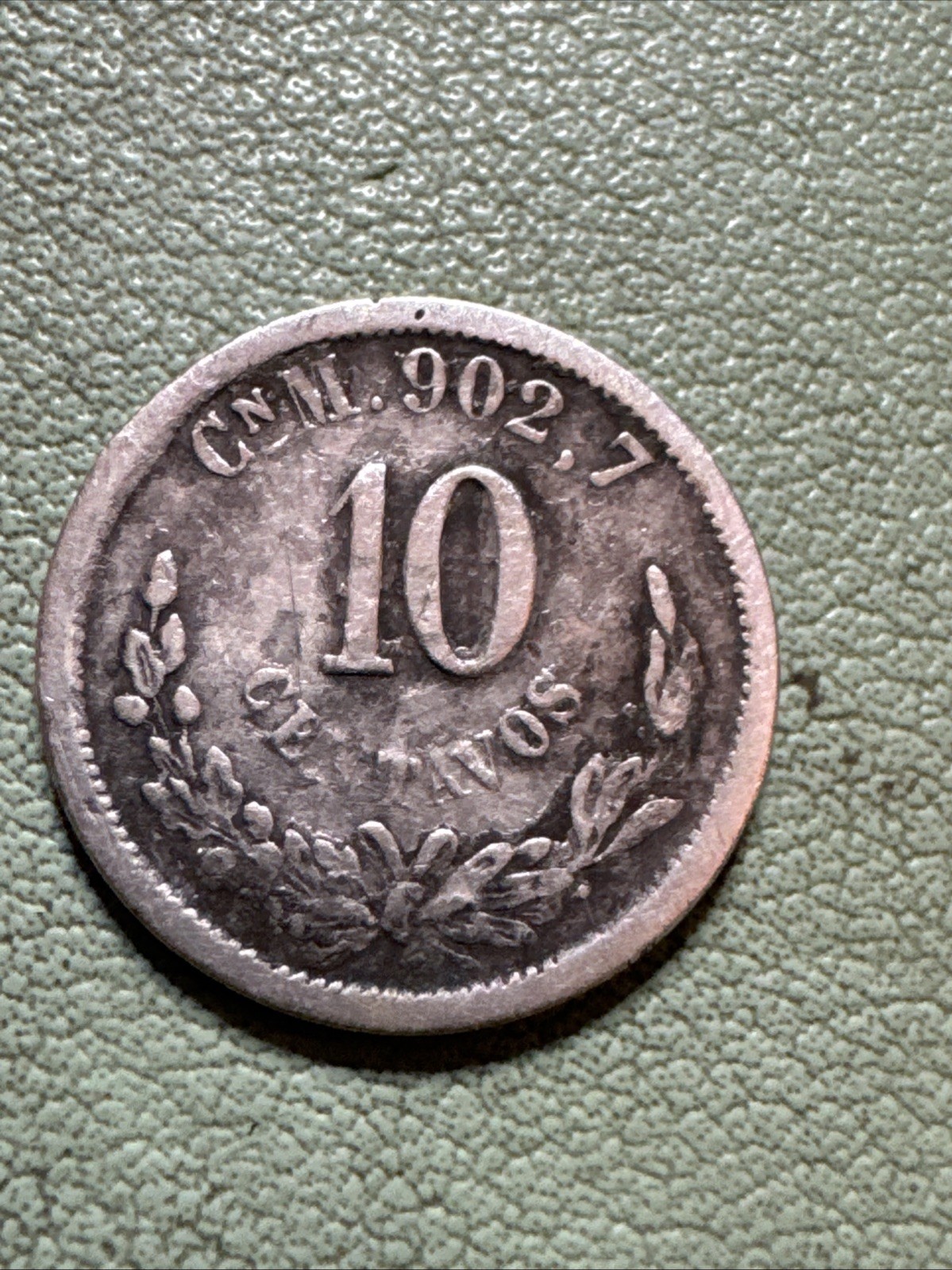 1896 CnM MEXICO SILVER 10 CENTAVOS COIN