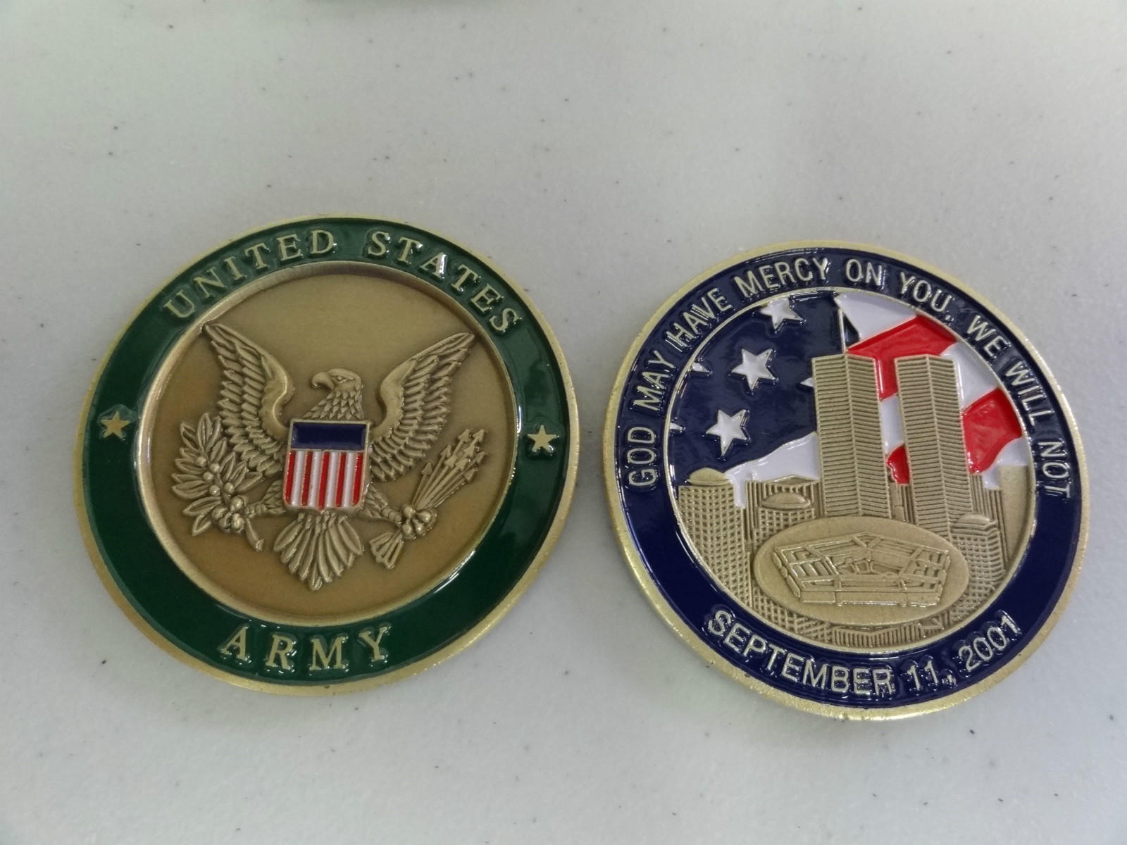 CHALLENGE COIN US ARMY 9-11 GOD MAY HAVE MERCY ON YOU, WE WILL NOT