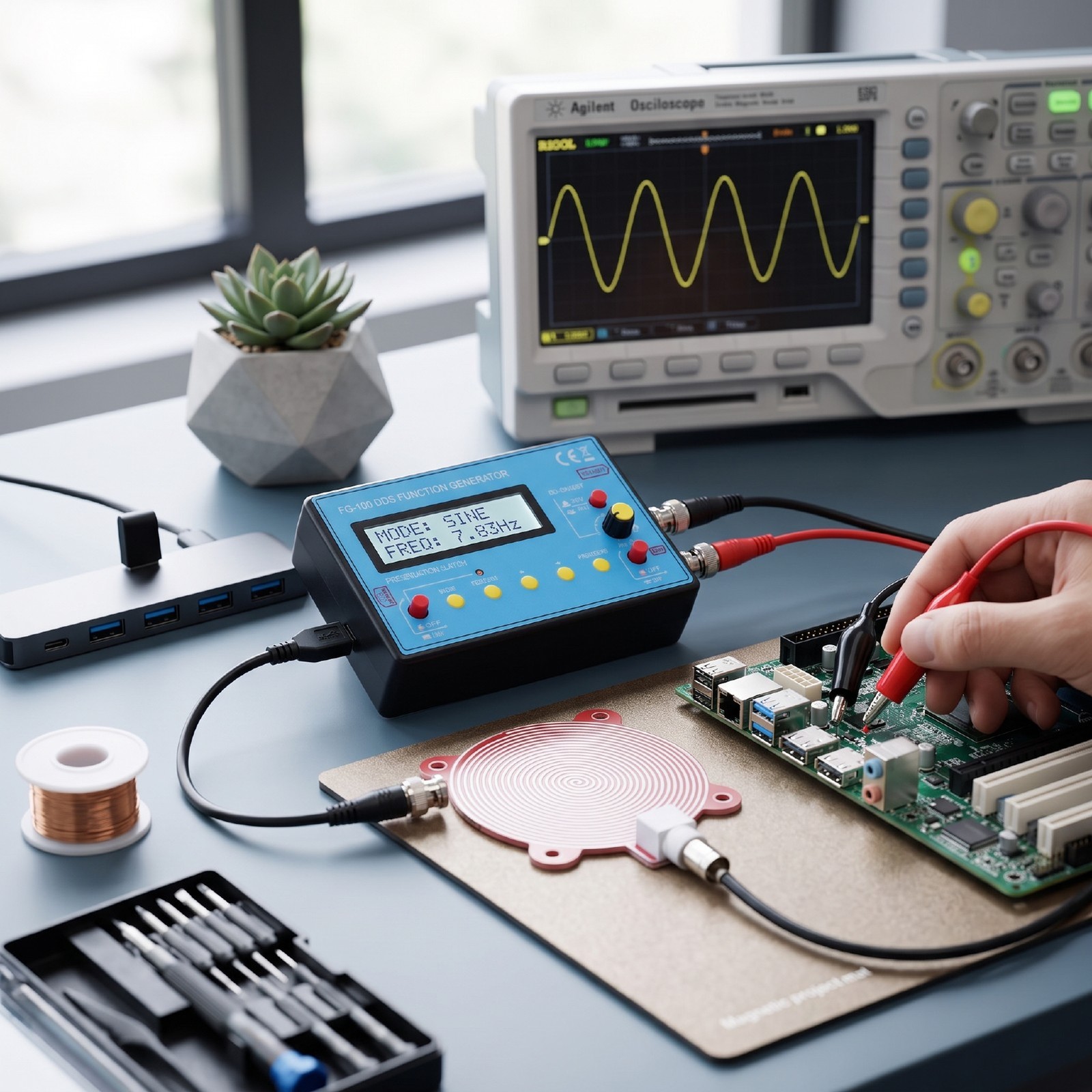 DDS Function Signal Generator Frequency Counter For Electronic Circuit Testi DSO