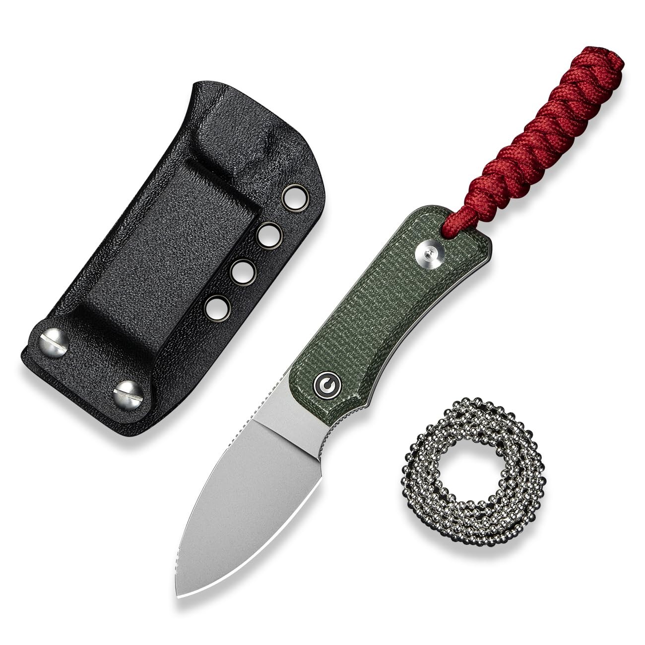 CIVIVI EDC Fixed Blade Knife, 2.39" Nitro-V Steel, Kydex Sheath & Clip