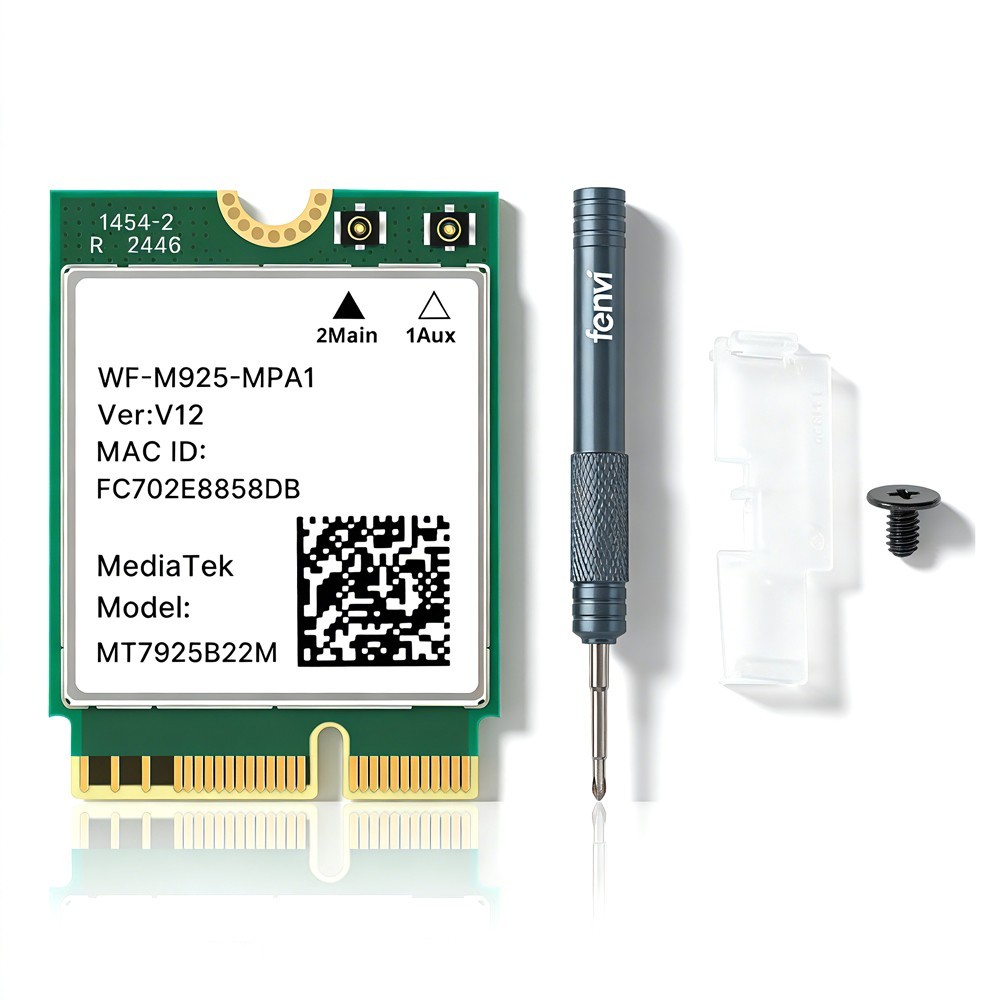 MT7925 WiFi 7 M.2 2230 Card Tri Band 6.5Gbps BT5.4 for Laptop PC Windows 11/10