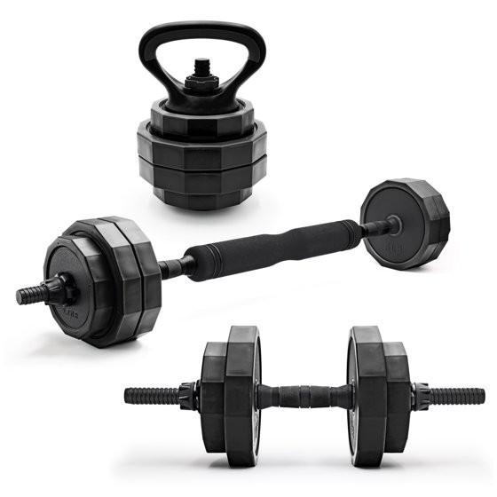 CAP 66lb Multi-Use Weight Set - Adjustable Dumbbell, Barbell & Kettlebell