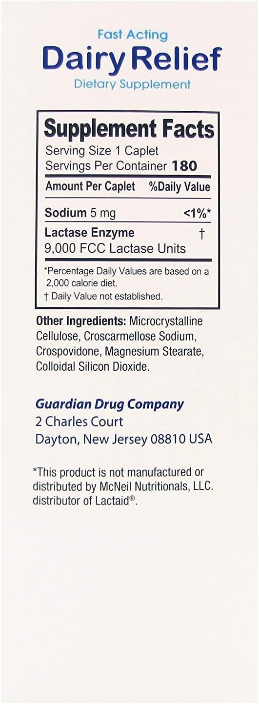 Lactase Enzyme 180 CT - Fast Acting Solution for Lactose Intolerance Relief