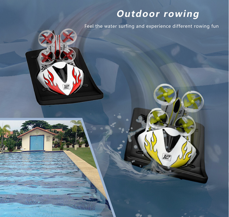 Eachine E015 3 in 1 Quadcopter Hovercraft Boat Altitude Hold Headless Mode Red