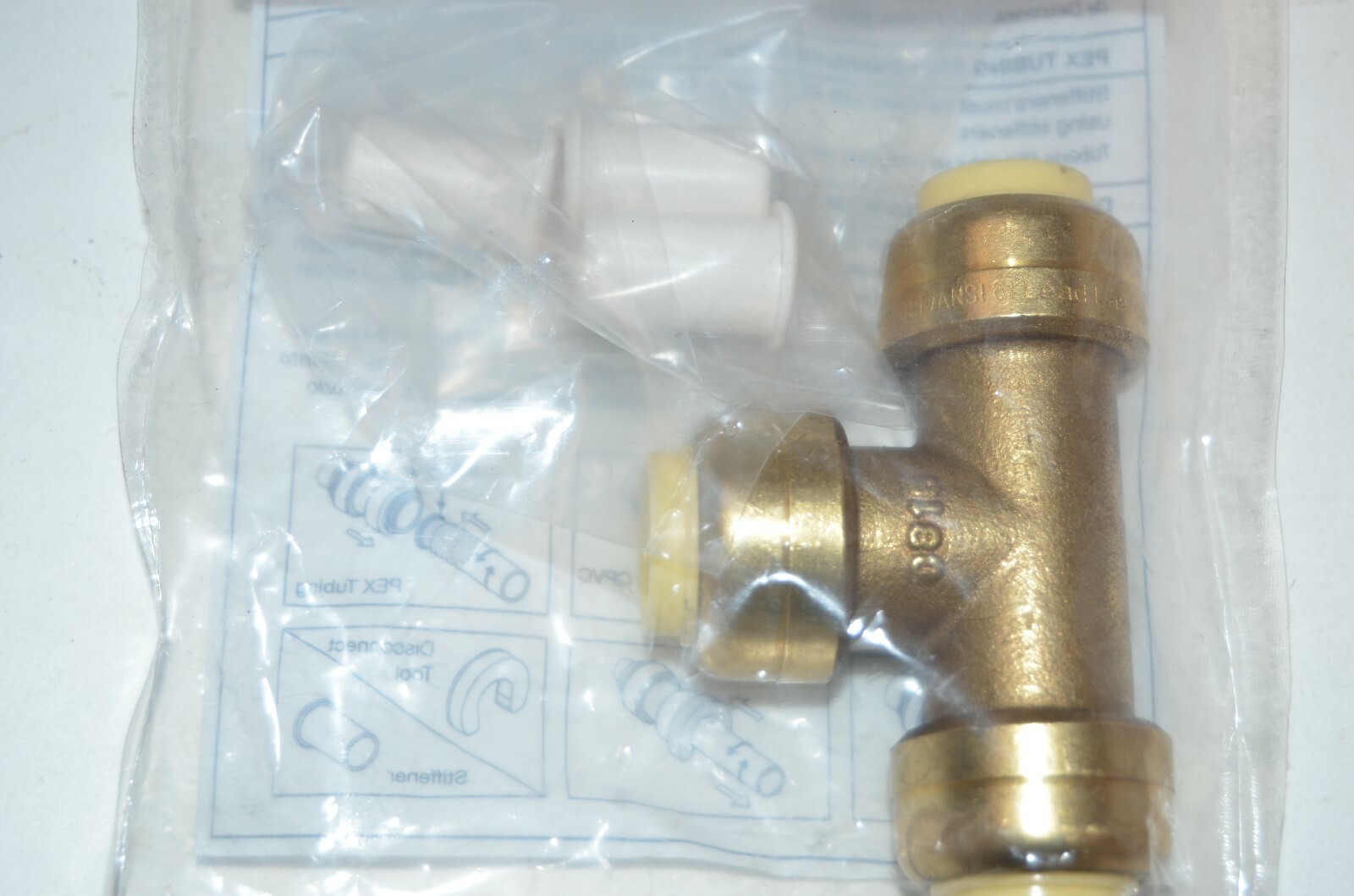PREMIER® BRASS PUSH-FIT TEE, 1/2 IN., LEAD-FREE Premier 3562608