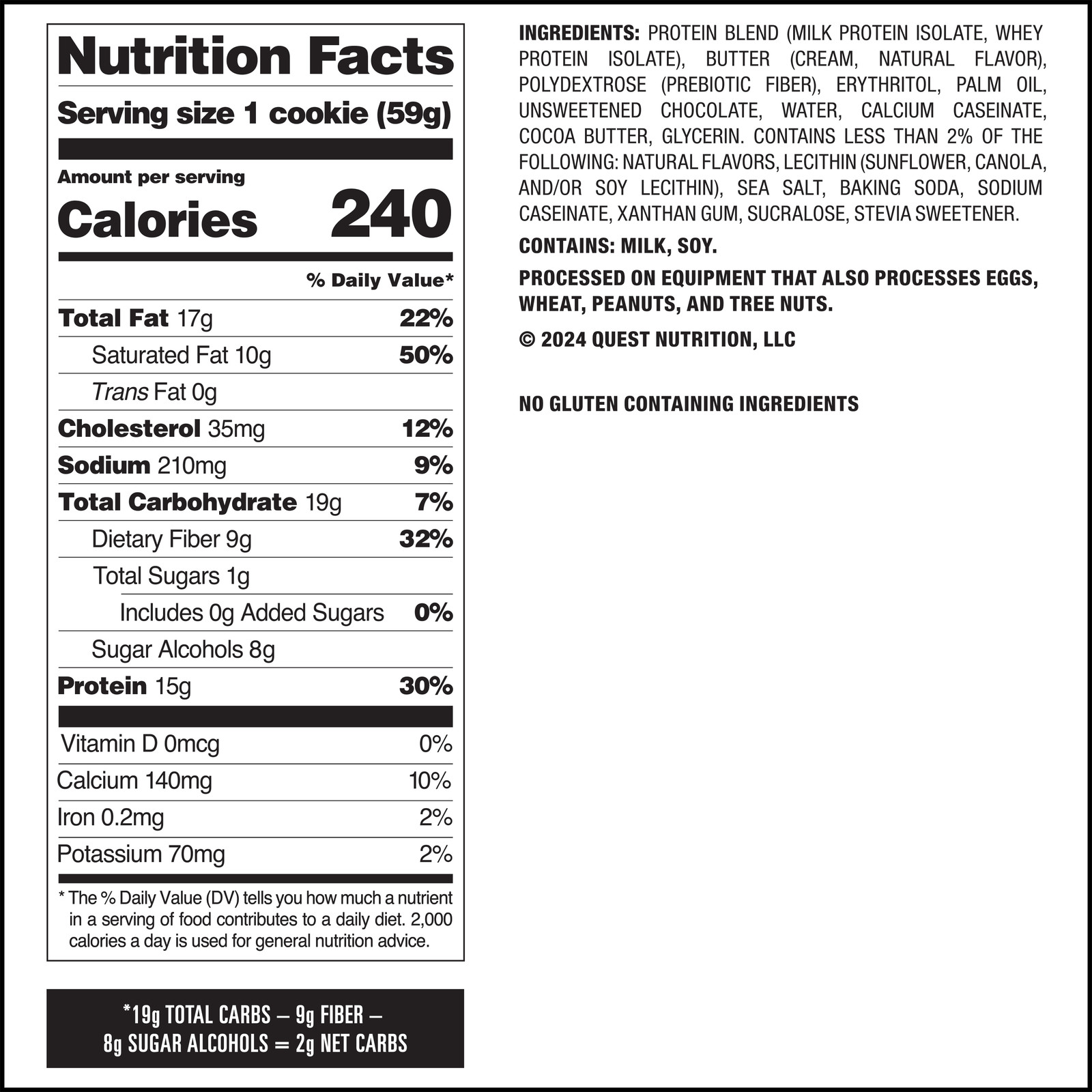 Quest Soft & Chewy Protein Cookie, High Protein, Chocolate Chip, 4 Count