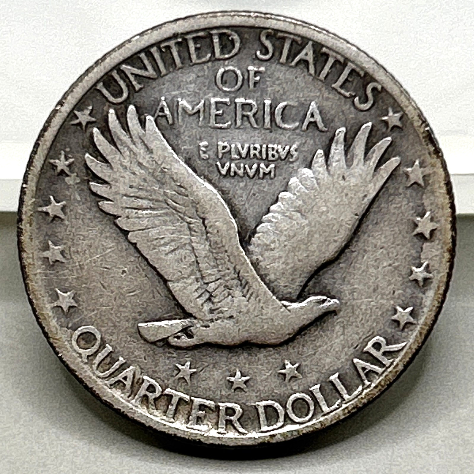 1918-S Standing Liberty Quarter VF - Clashed Dies 'E' Error