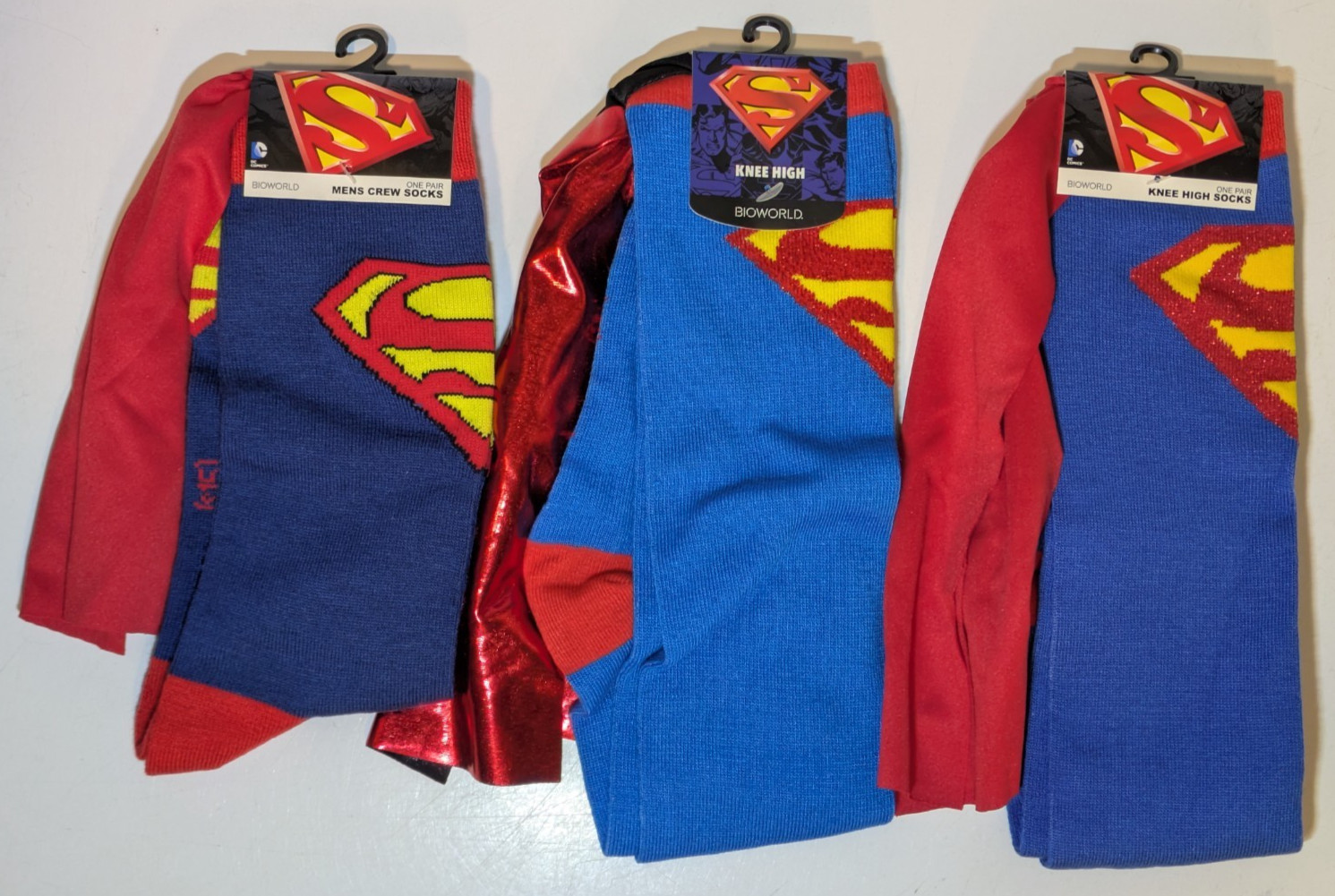 Caped SUPERMAN Socks Novelty Socks - Teen / Adult One Size - NEW - YOU PICK