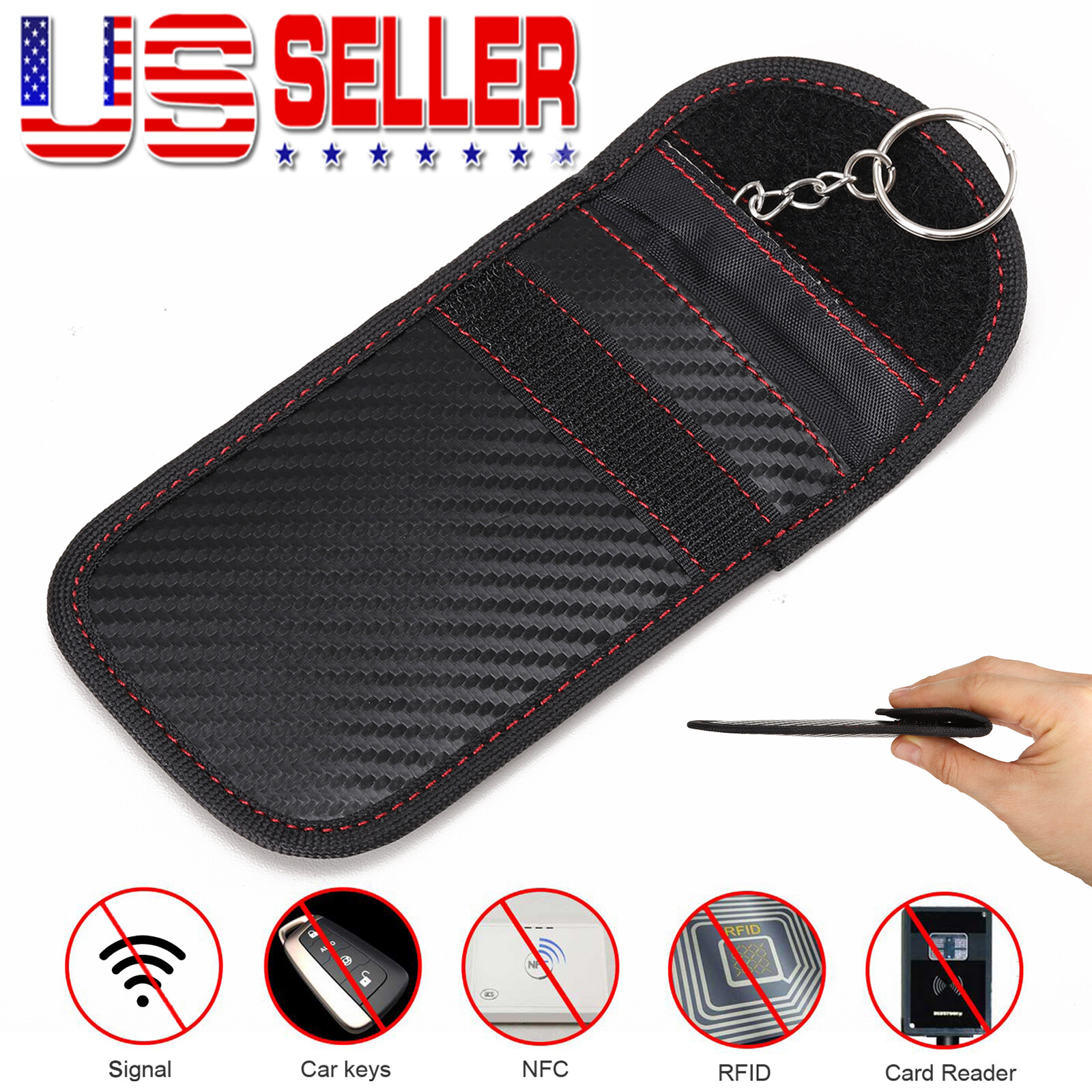 Car Key Signal Blocker Bag Faraday Fob Pouch Keyless RFID Security Blocking Case