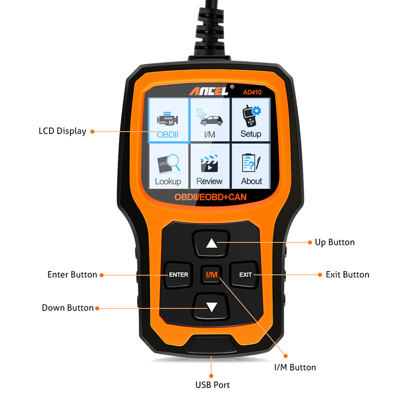 ANCEL AD410 OBD2 Code Reader Car Scanner Turn Engine Light Off Diagnostic Tool
