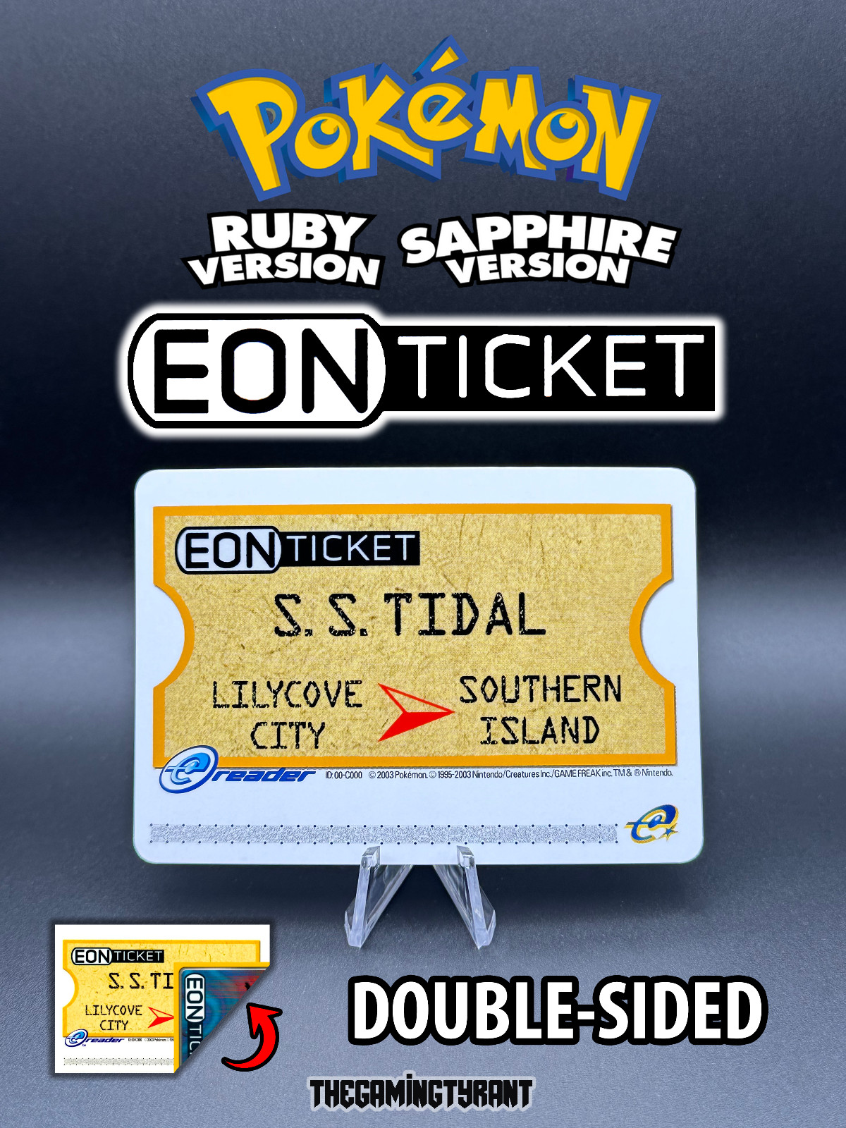 Eon Ticket - Pokemon Ruby & Sapphire e-Reader Custom Card (Read Description)