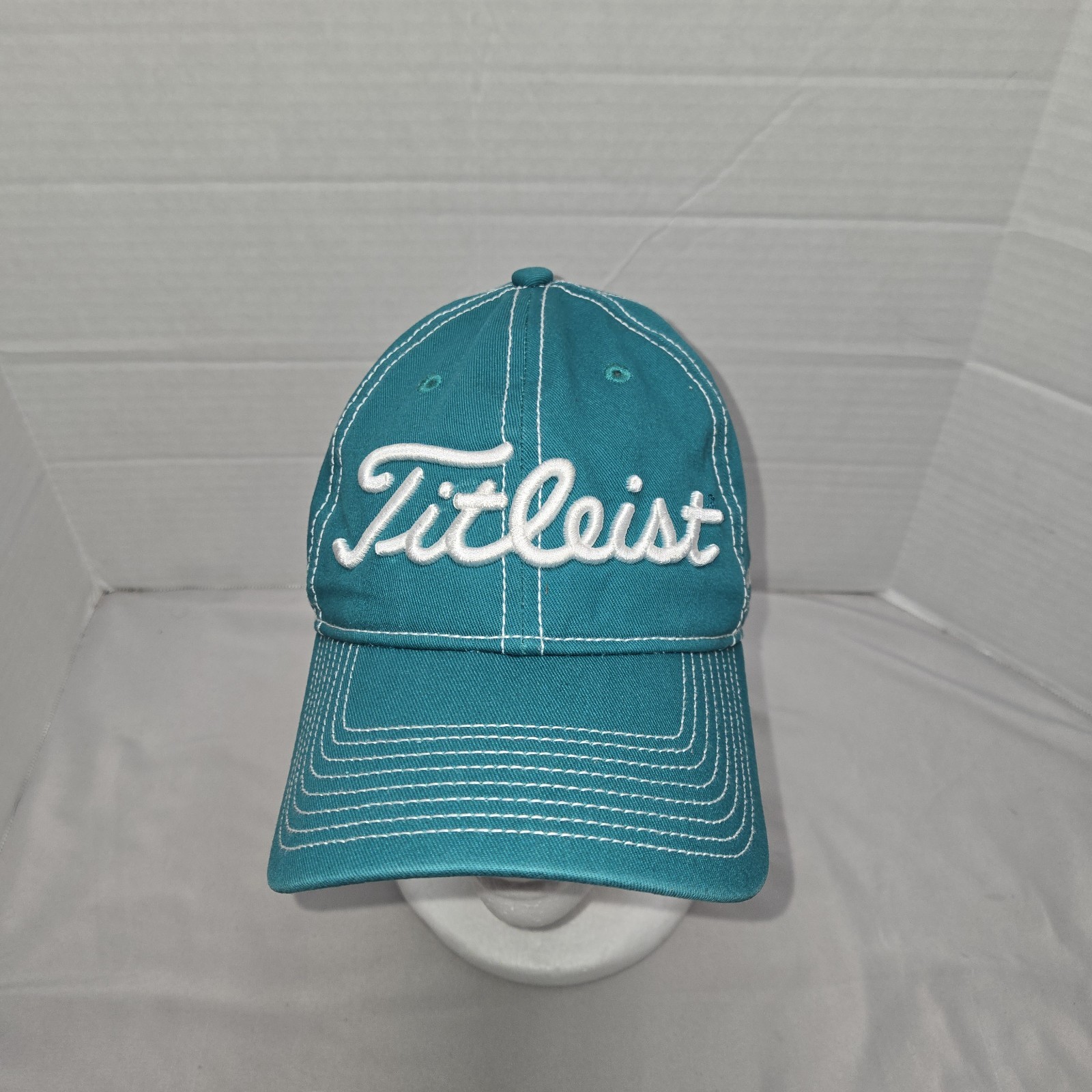 Titleist Prov1 Golf Hat Adj Strapback  Dad Cap Teal Euc